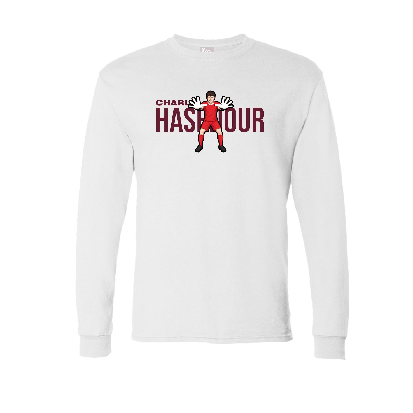 Long Sleeve Tee — Player Name in White