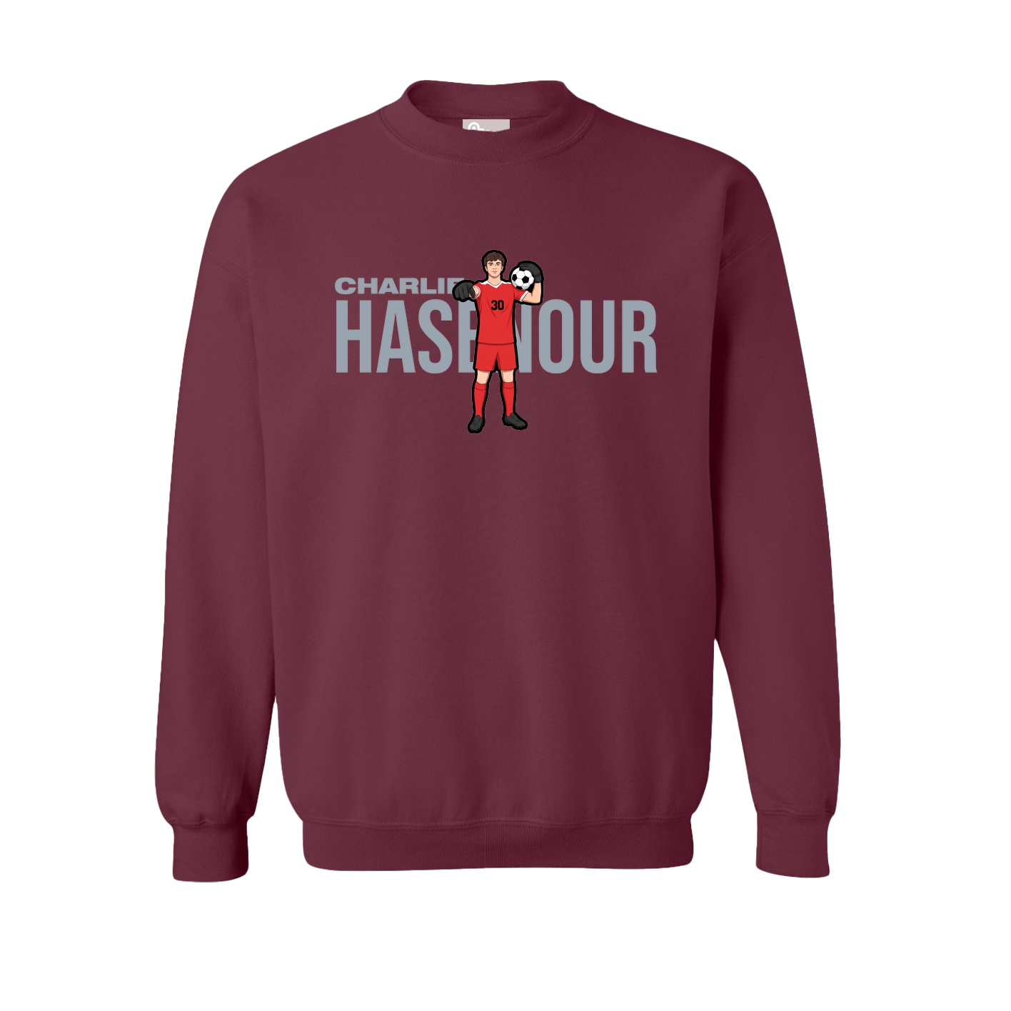 Fleece Crew — Player Name in Maroon