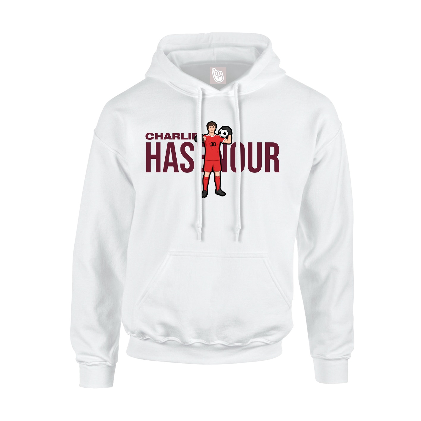 Youth Hoodie — Player Name in White