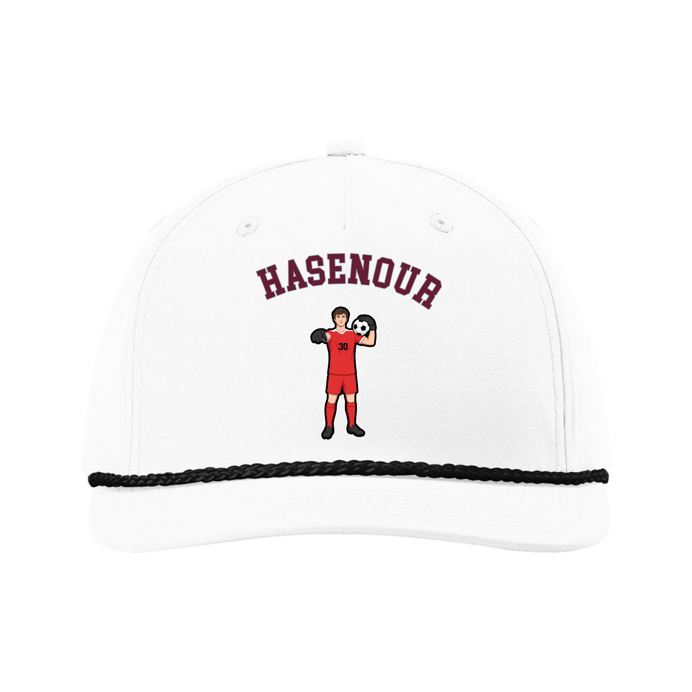 Five-Panel Classic Rope Cap — Shirsey Arch in White