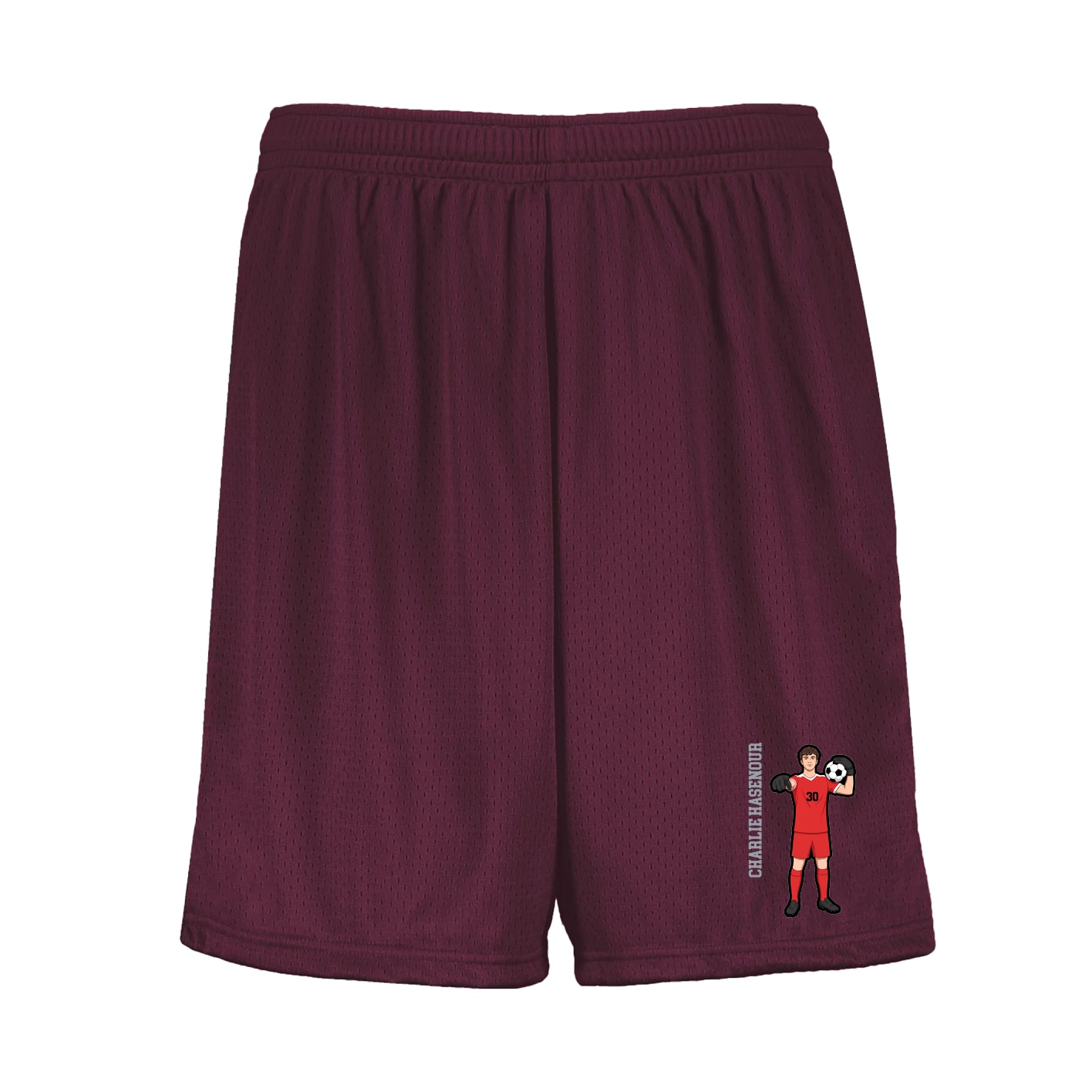 Shorts — Name Vertical in Maroon