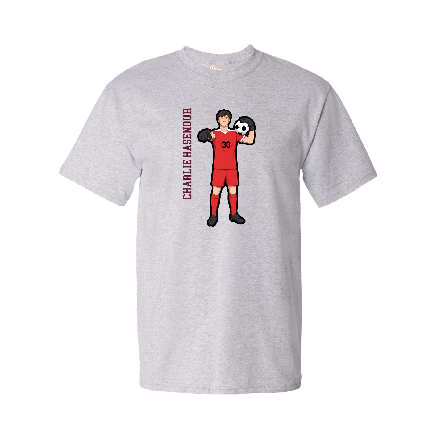 Tee — Name Vertical in Grey