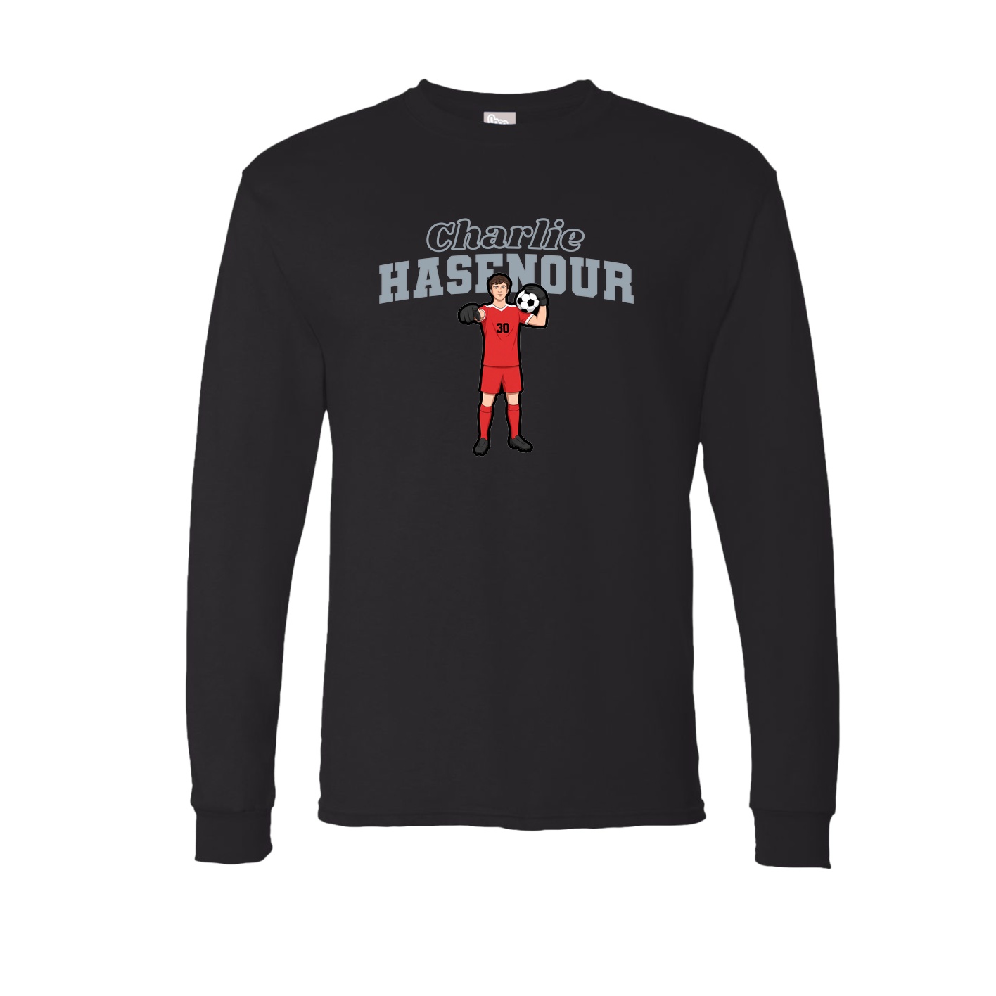 Long Sleeve Tee — Name Arch in Black