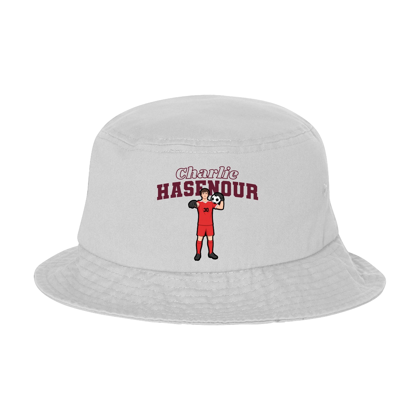 Bucket Cap — Name Arch in White