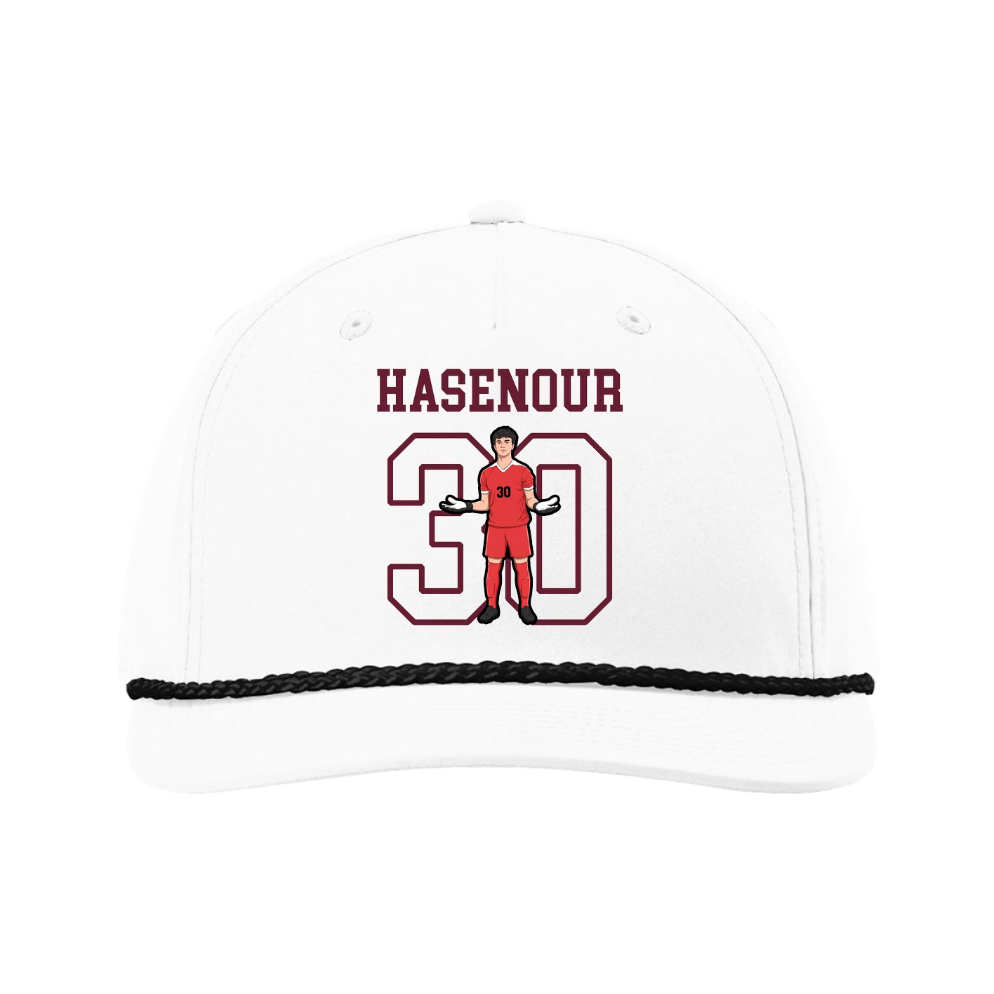 Five-Panel Classic Rope Cap — Shirsey in White