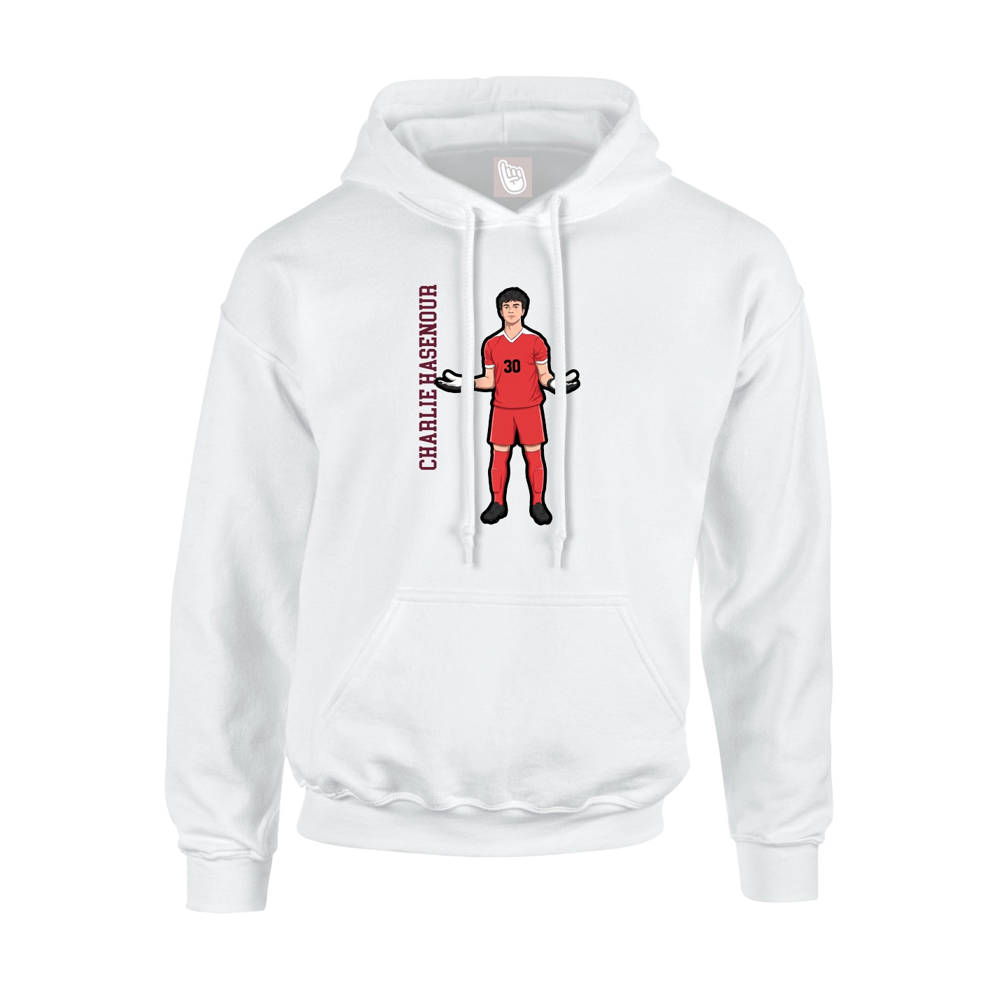 Youth Hoodie — Name Vertical in White