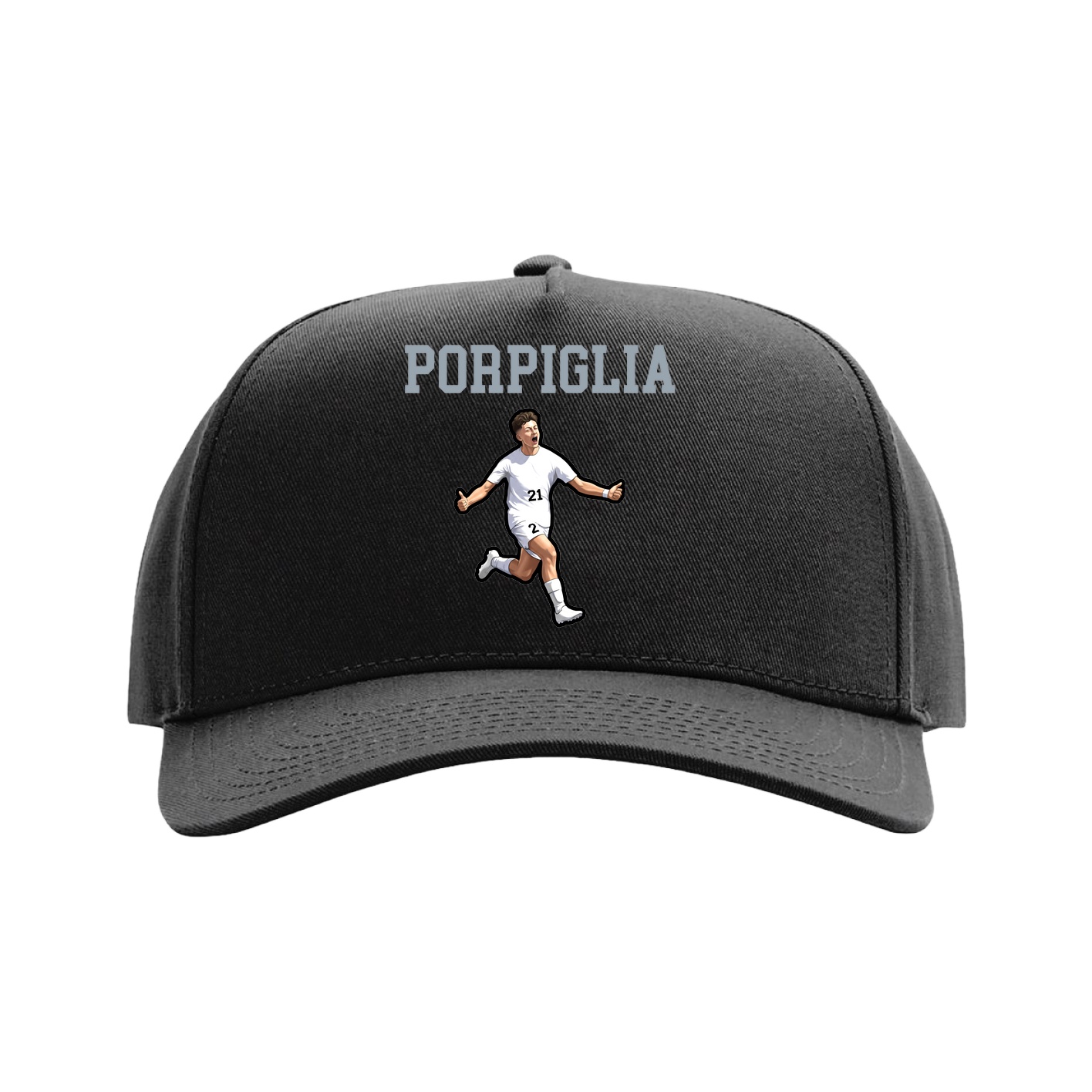 Full Fabric Five-Panel Champ Cap — Shirsey in Black