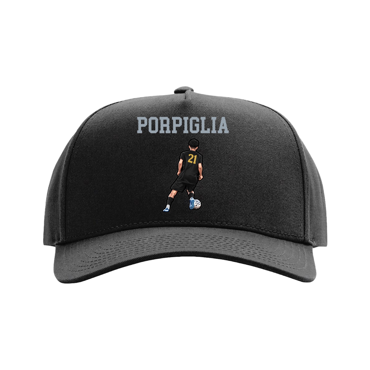 Full Fabric Five-Panel Champ Cap — Shirsey in Black