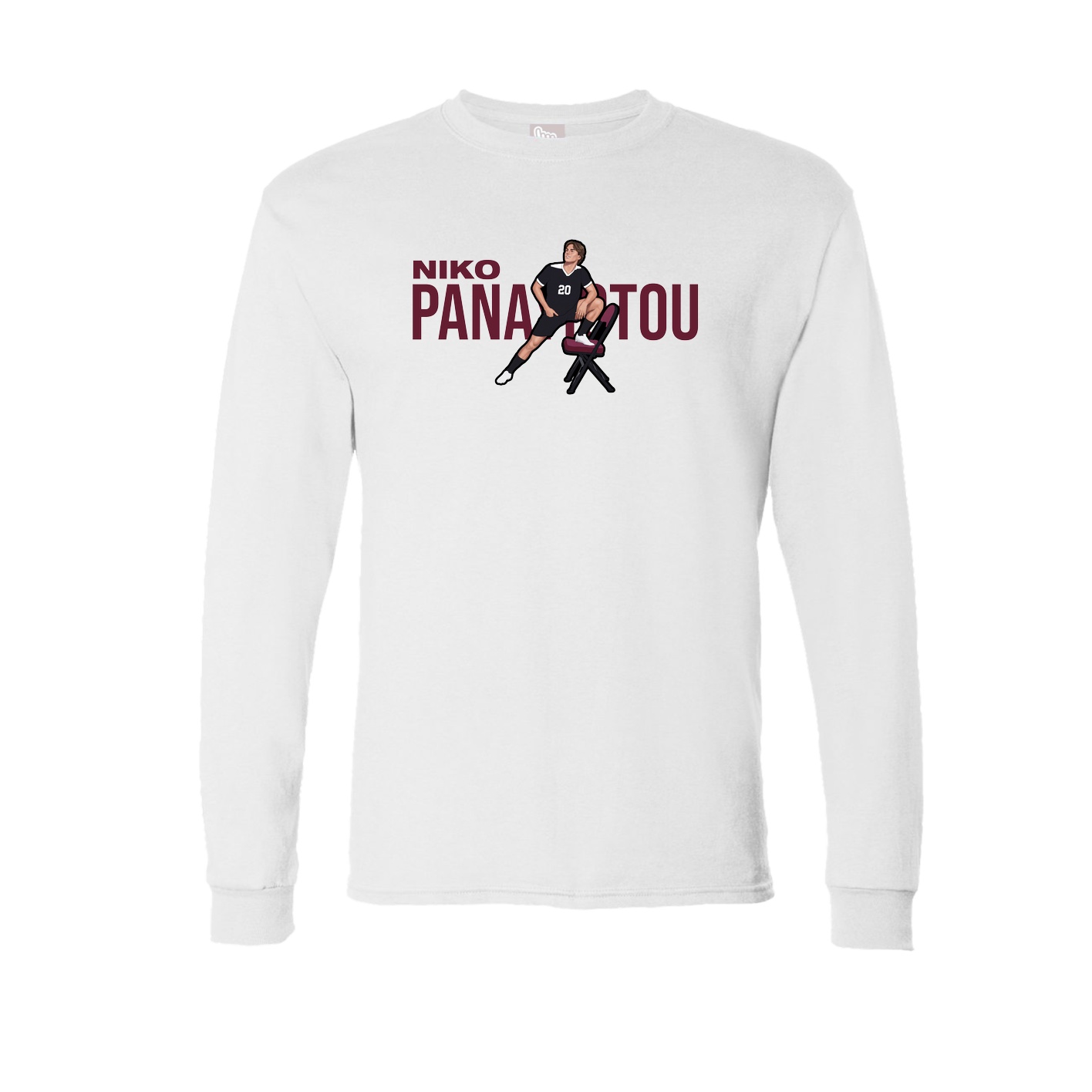 Long Sleeve Tee — Player Name in White