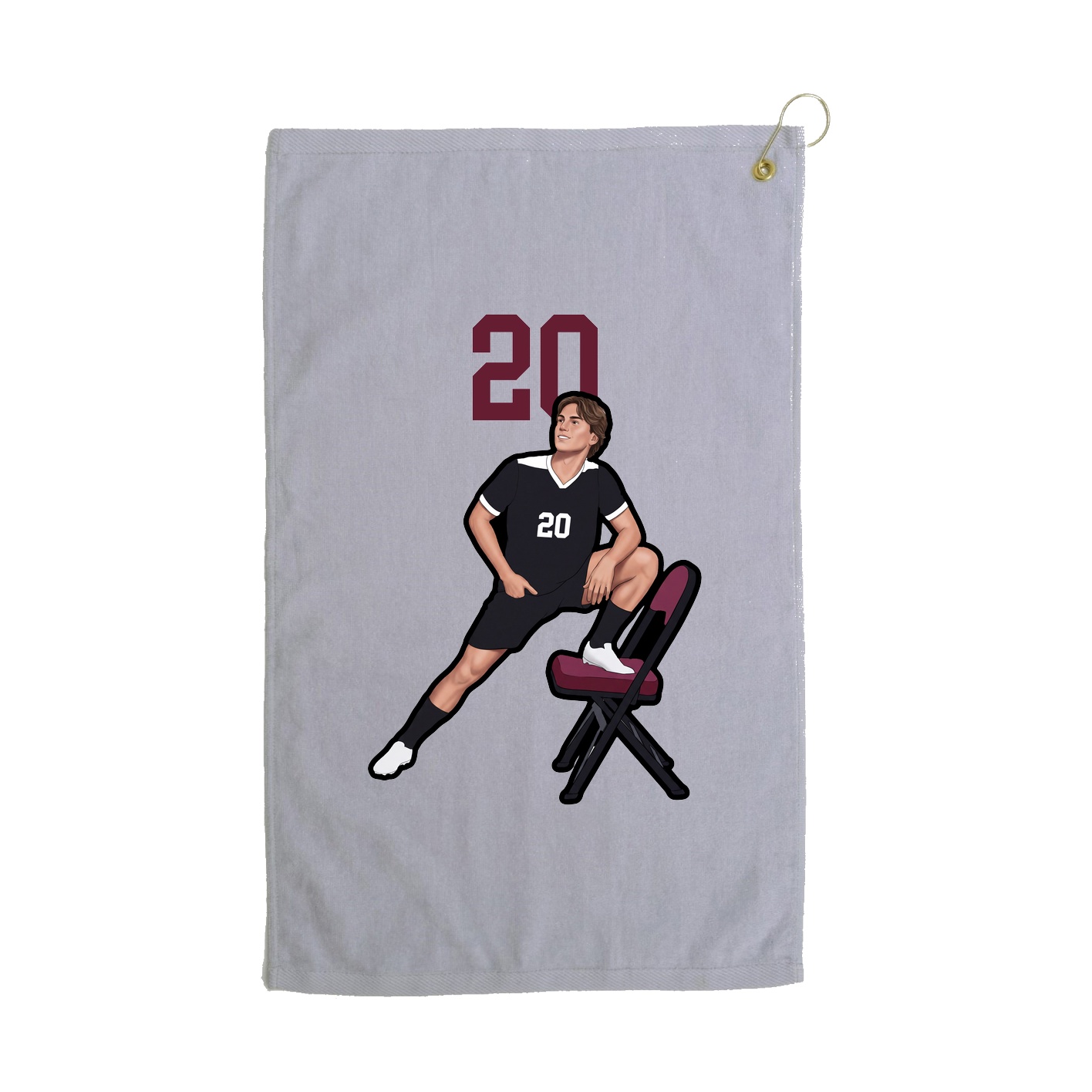 Golf Towel — Number Top in Grey