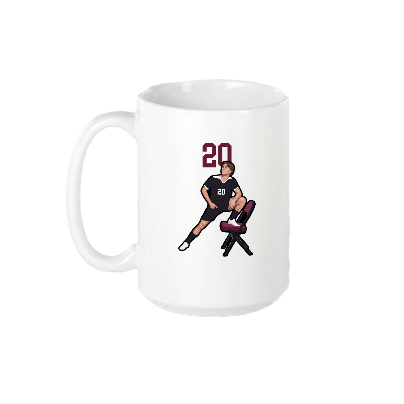 15oz Coffee Mug — Number Top in White