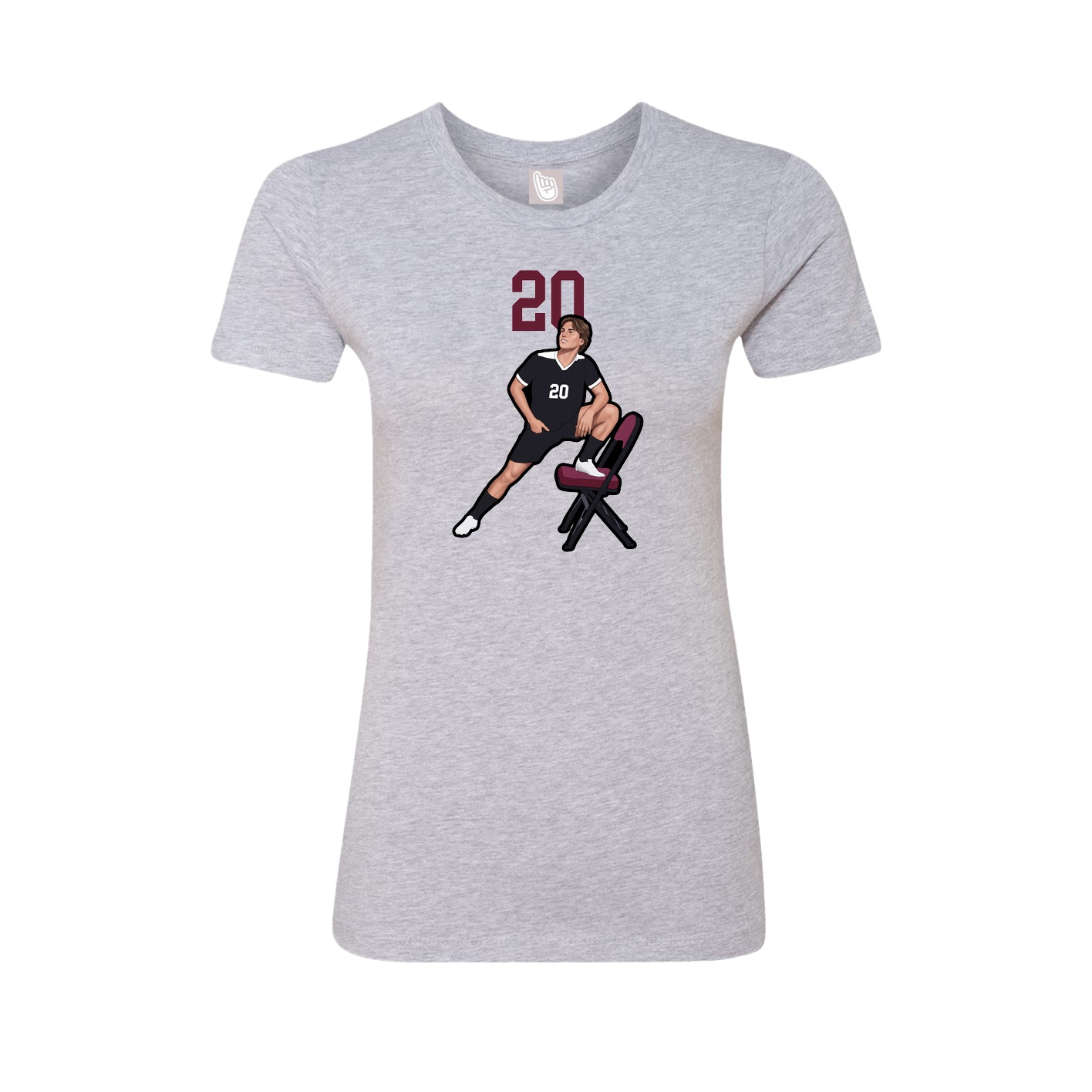 Fitted Women's Tee — Number Top in Grey