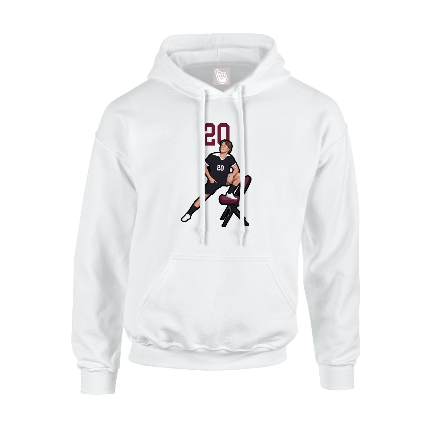 Hoodie — Number Top in White