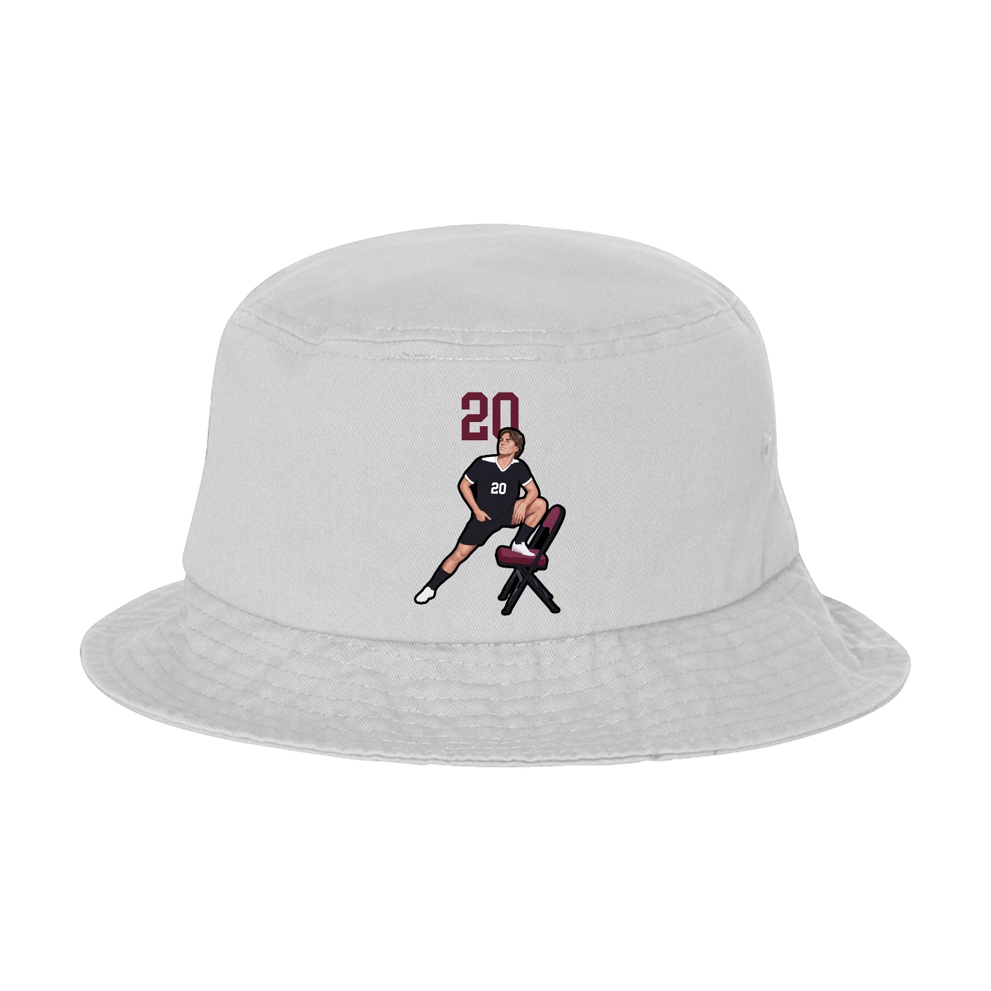 Bucket Cap — Number Top in White