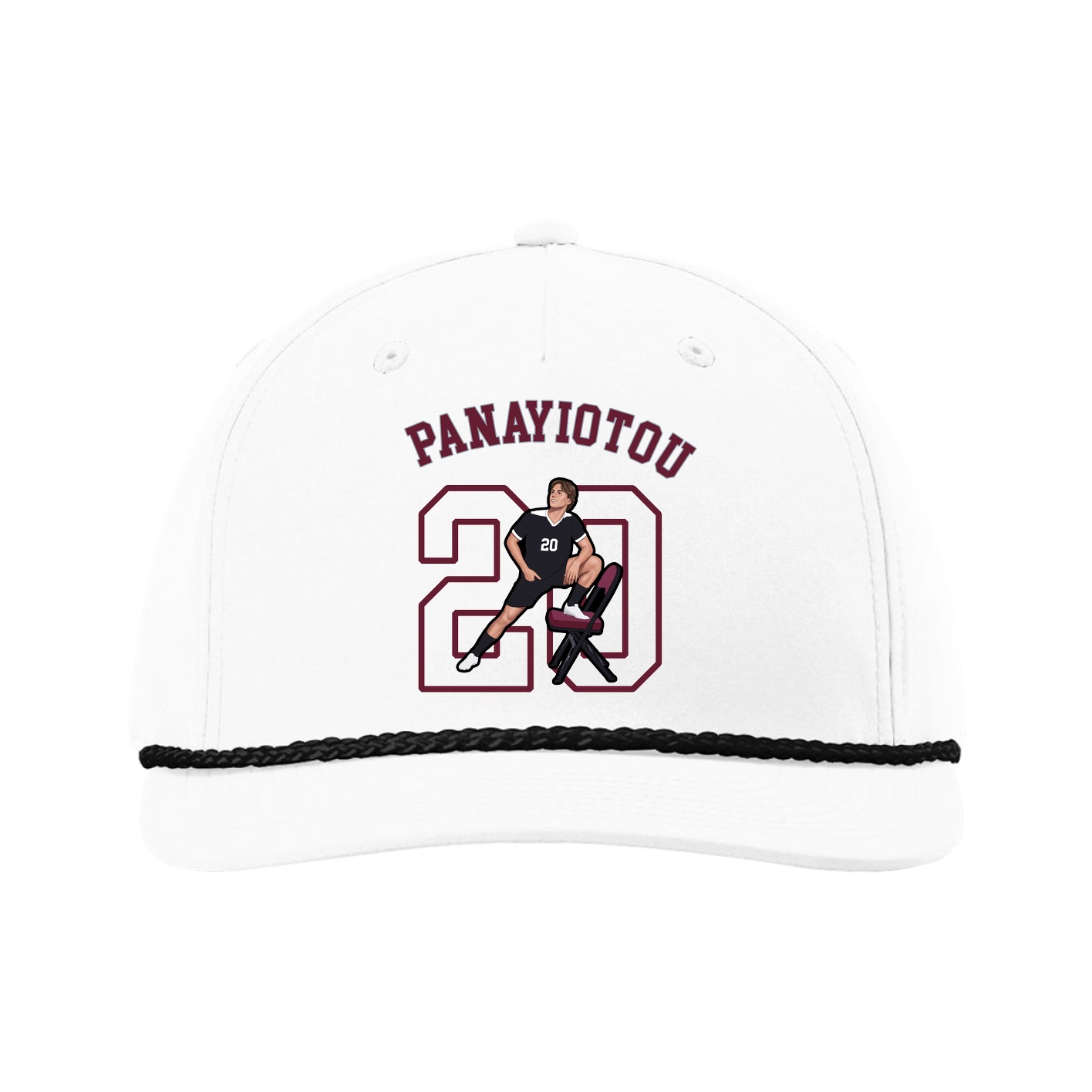 Five-Panel Classic Rope Cap — Shirsey Arch in White