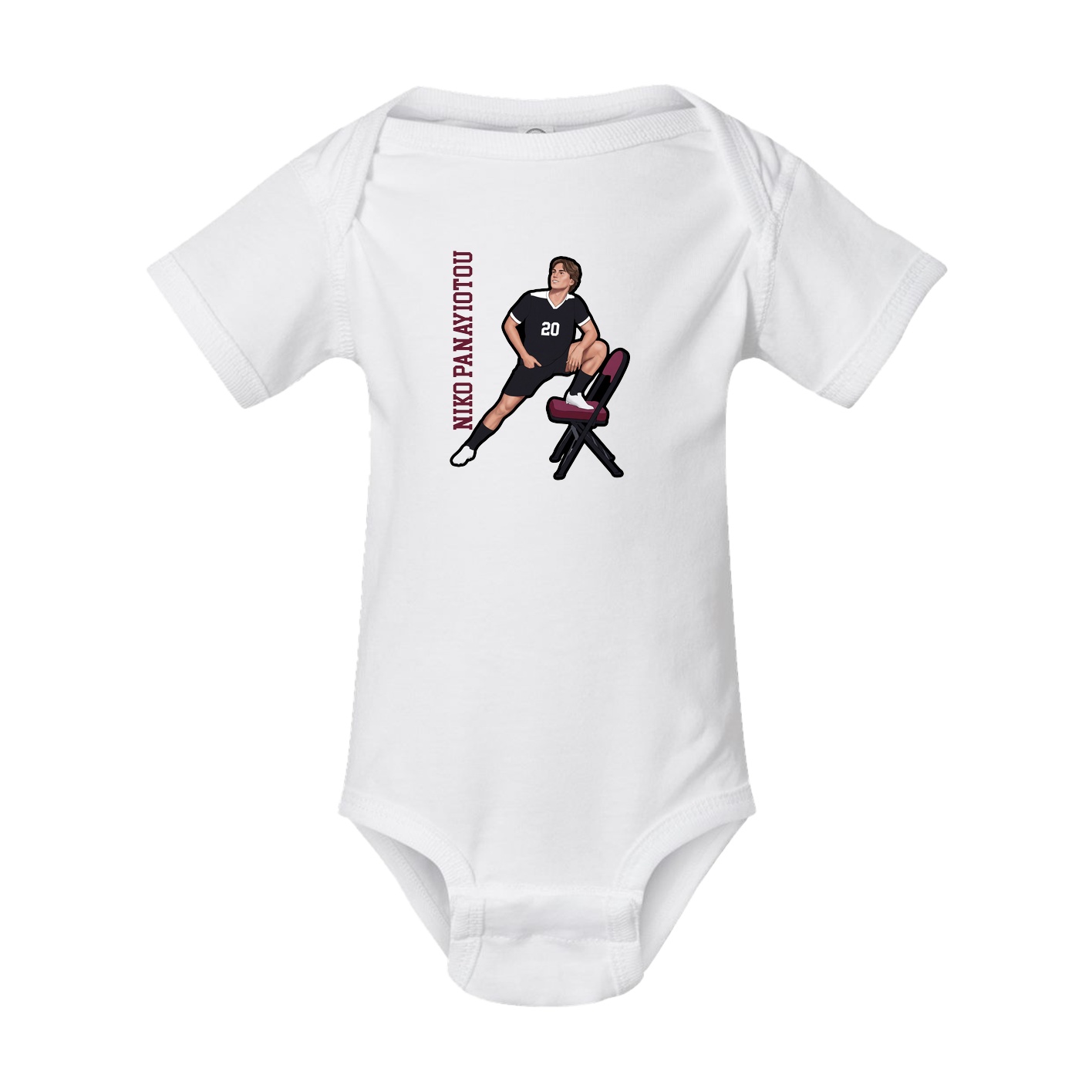 Baby Onesie — Name Vertical in White