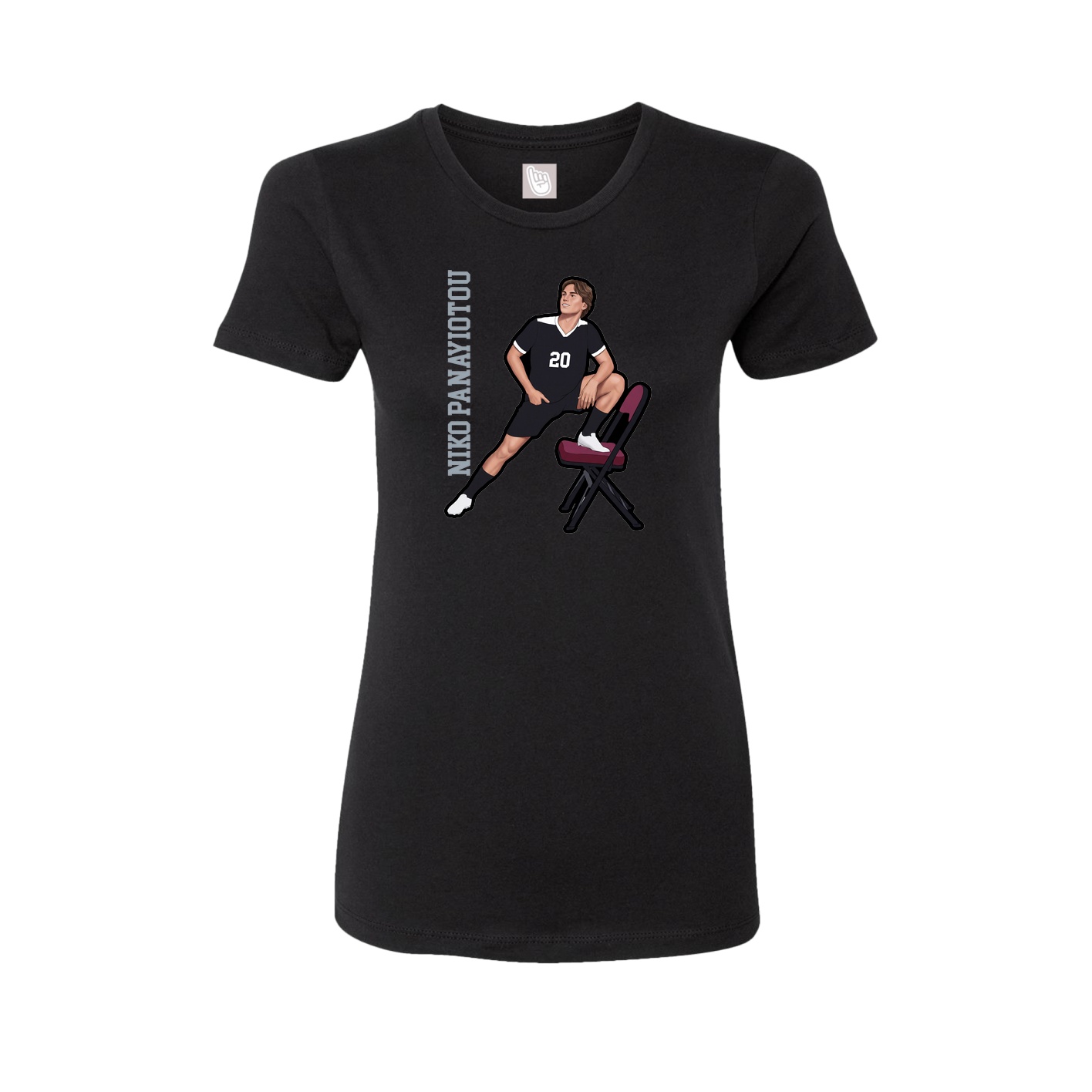 Fitted Women's Tee — Name Vertical in Black