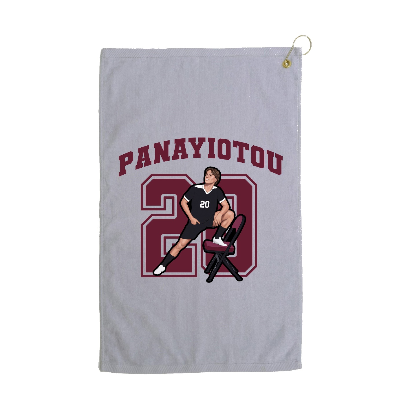Golf Towel — Number in Grey