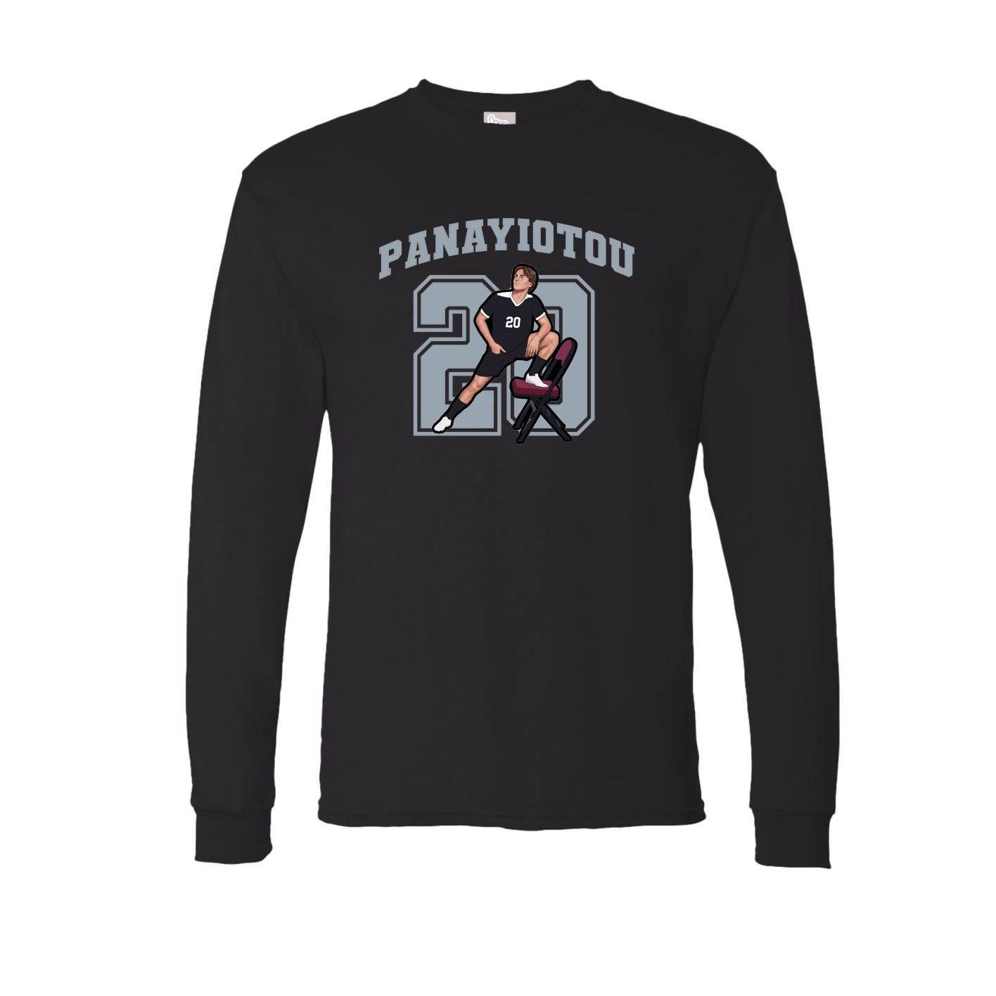 Long Sleeve Tee — Number in Black