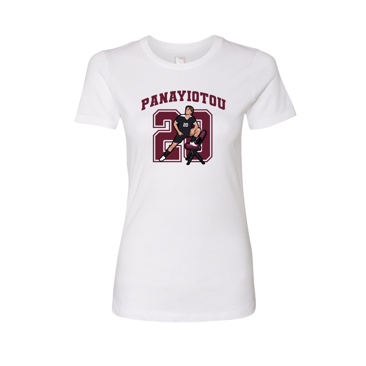 Fitted Women's Tee — Number in White