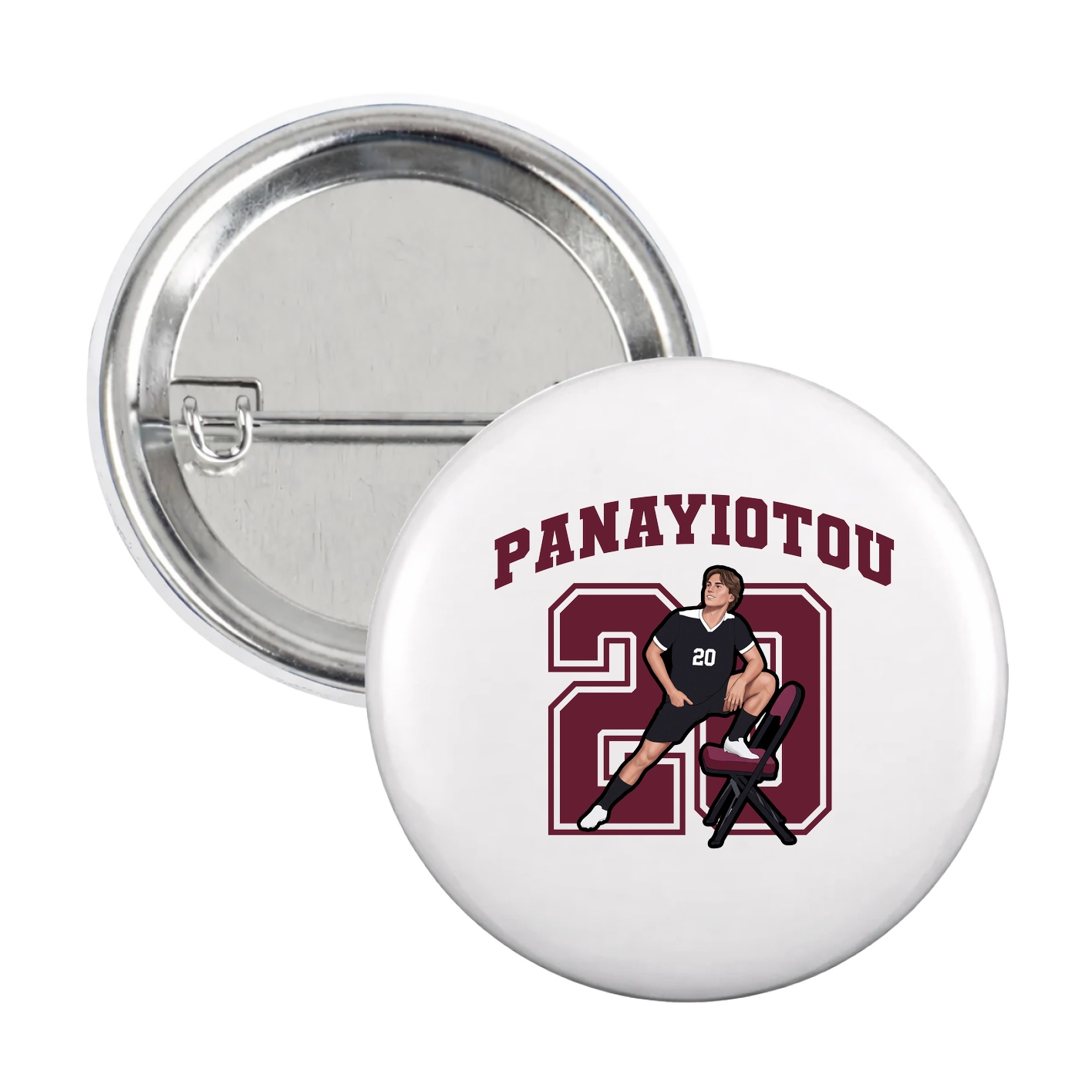 Game Day Button — Number in White