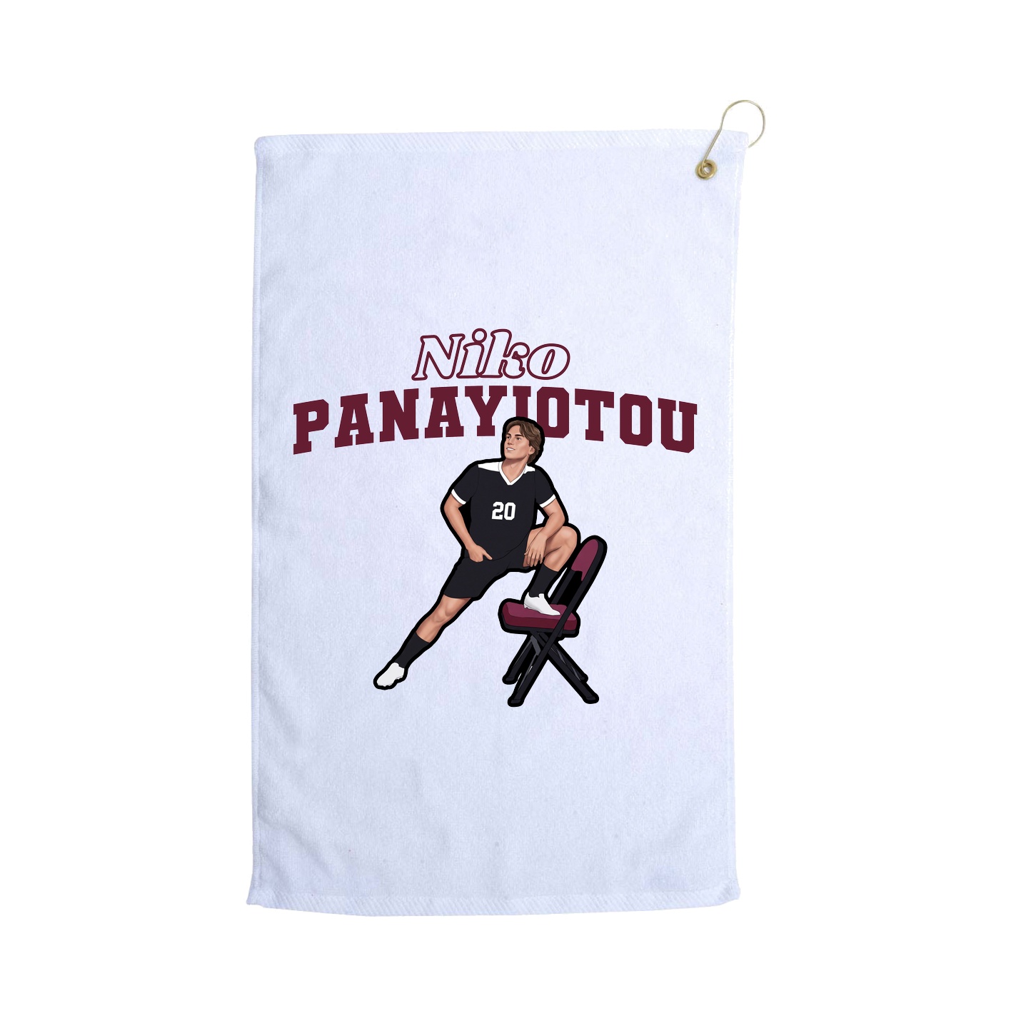 Golf Towel — Name Arch in White