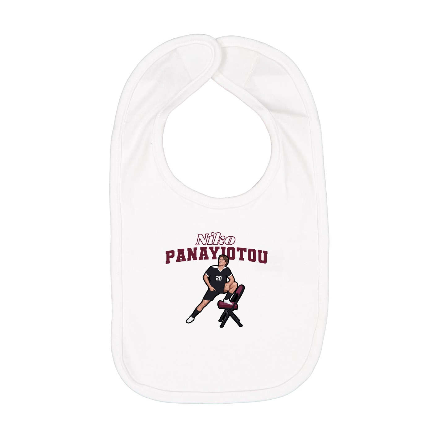 Infant Bib — Name Arch in White