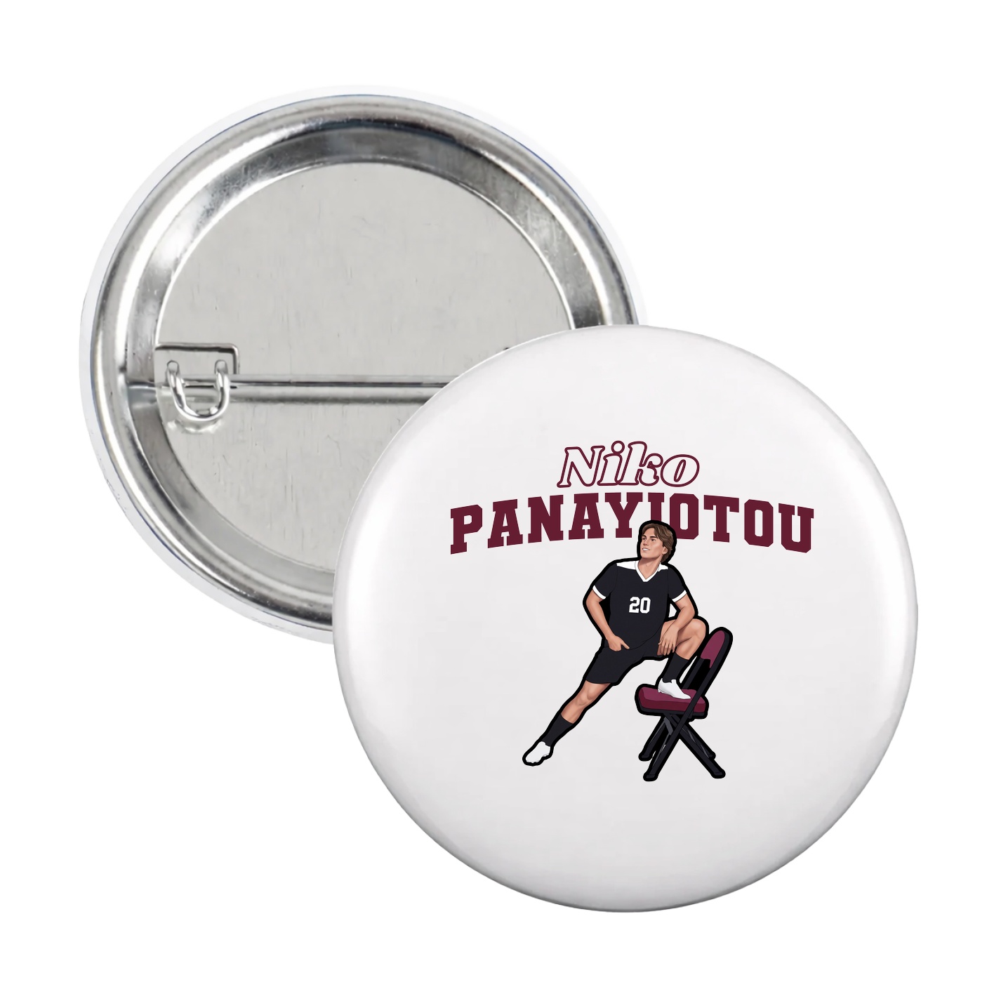 Game Day Button — Name Arch in White