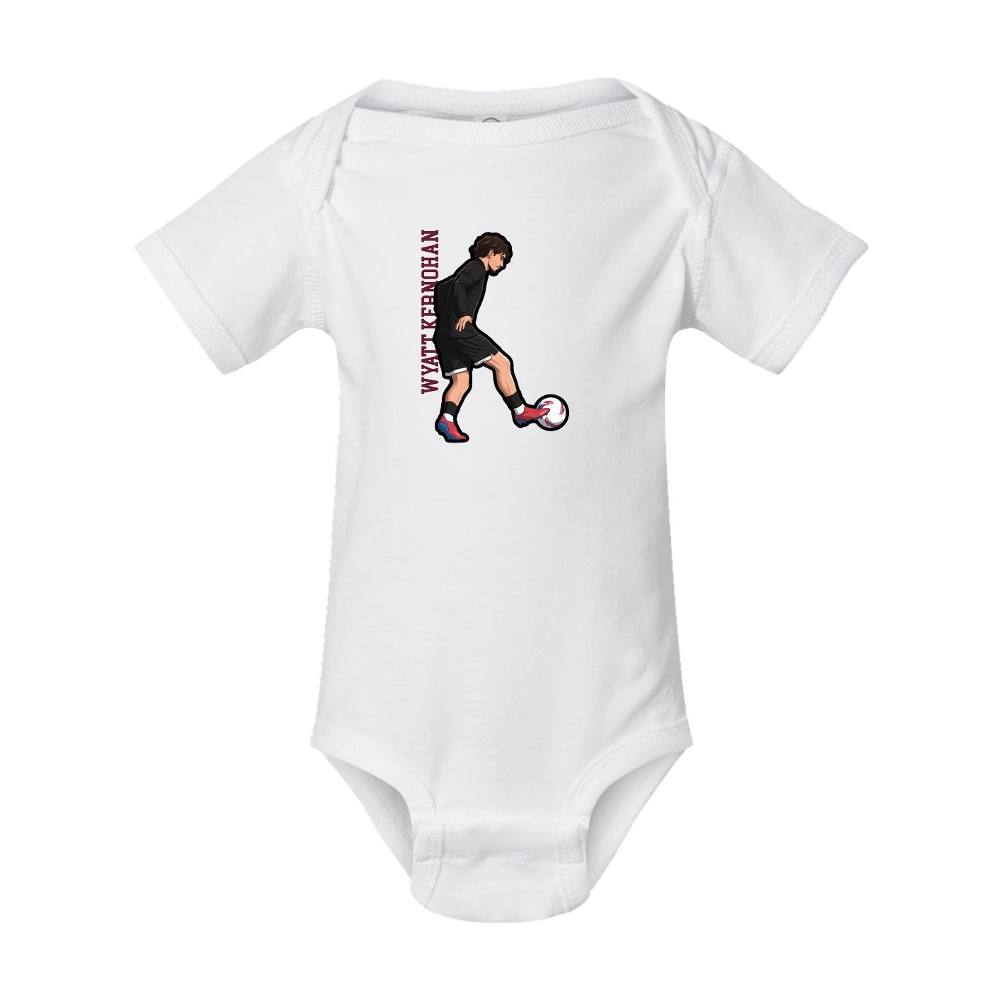 Baby Onesie — Name Vertical in White