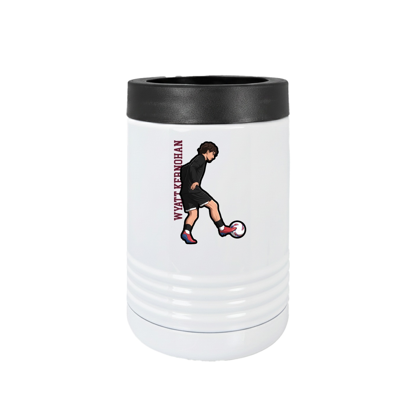Beverage Holder — Name Vertical in White