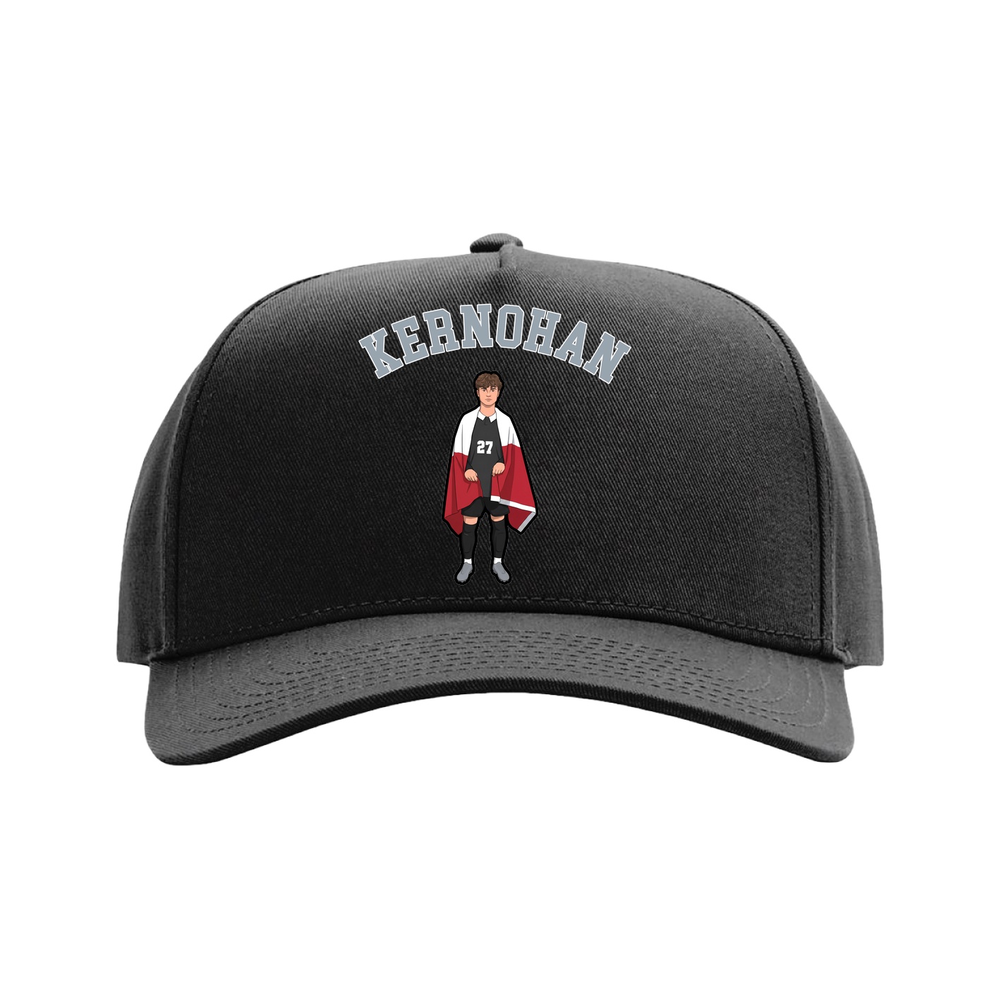 Full Fabric Five-Panel Champ Cap — Shirsey Arch in Black