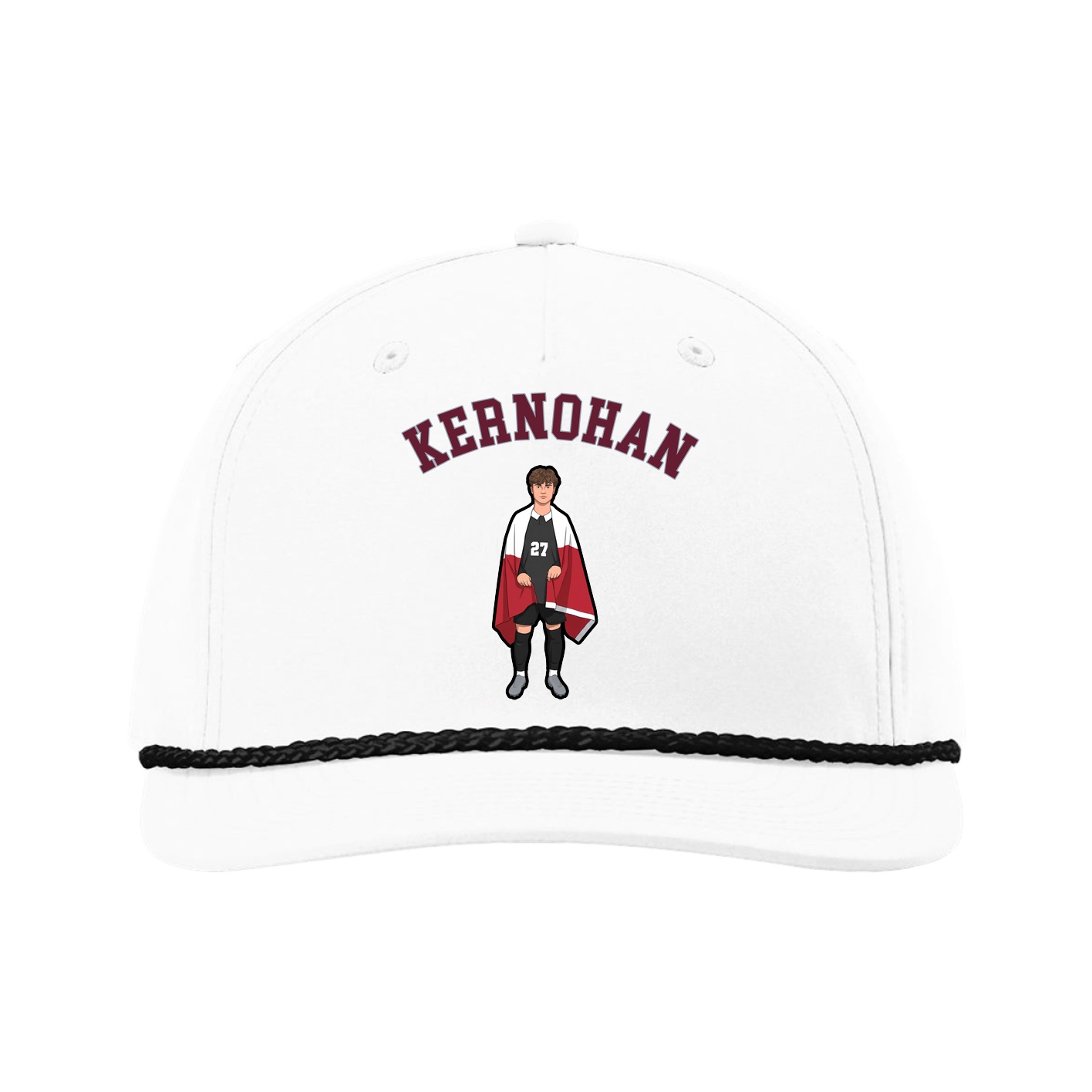 Five-Panel Classic Rope Cap — Shirsey Arch in White