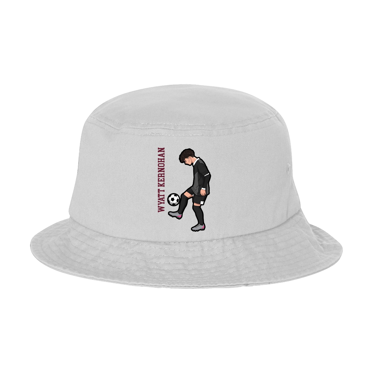 Bucket Cap — Name Vertical in White