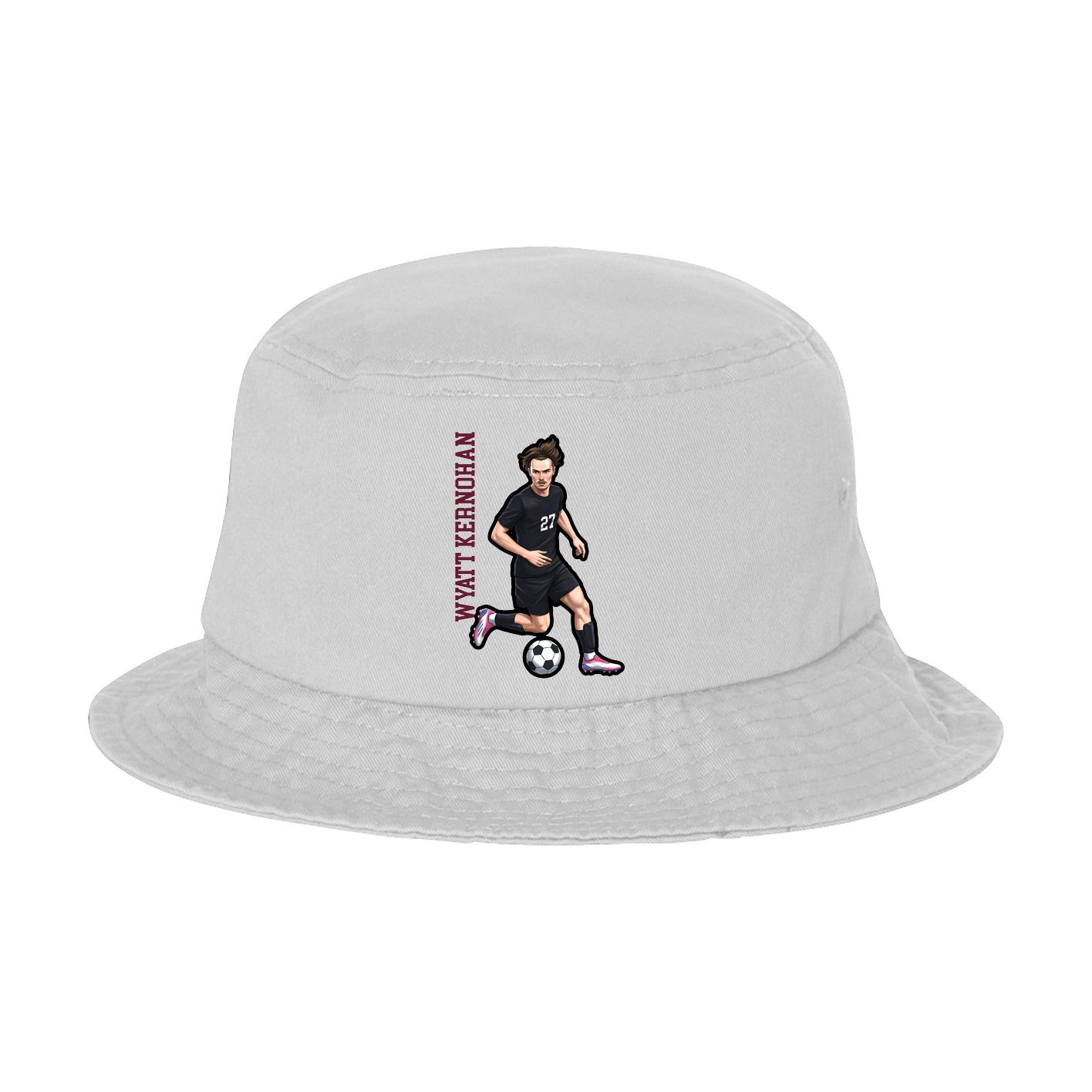 Bucket Cap — Name Vertical in White