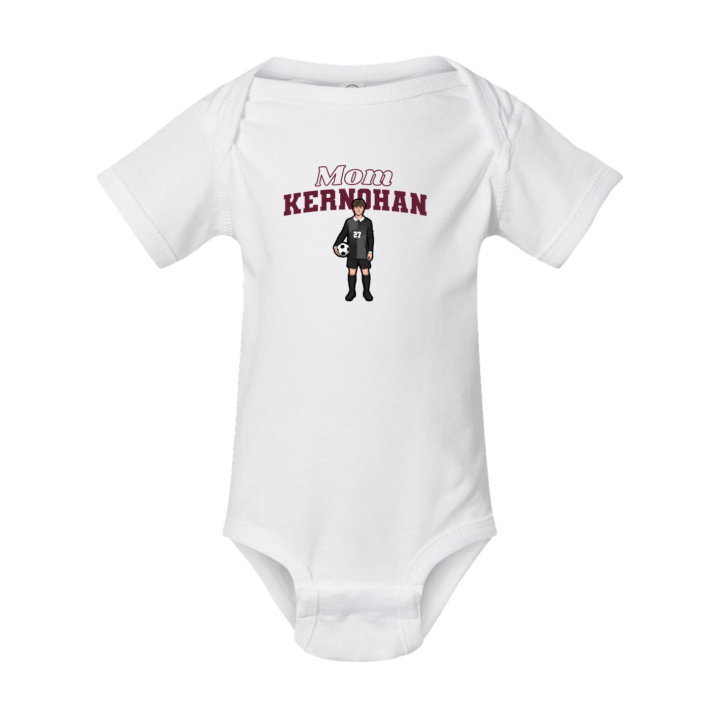 Baby Onesie — Mothers Day Block in White