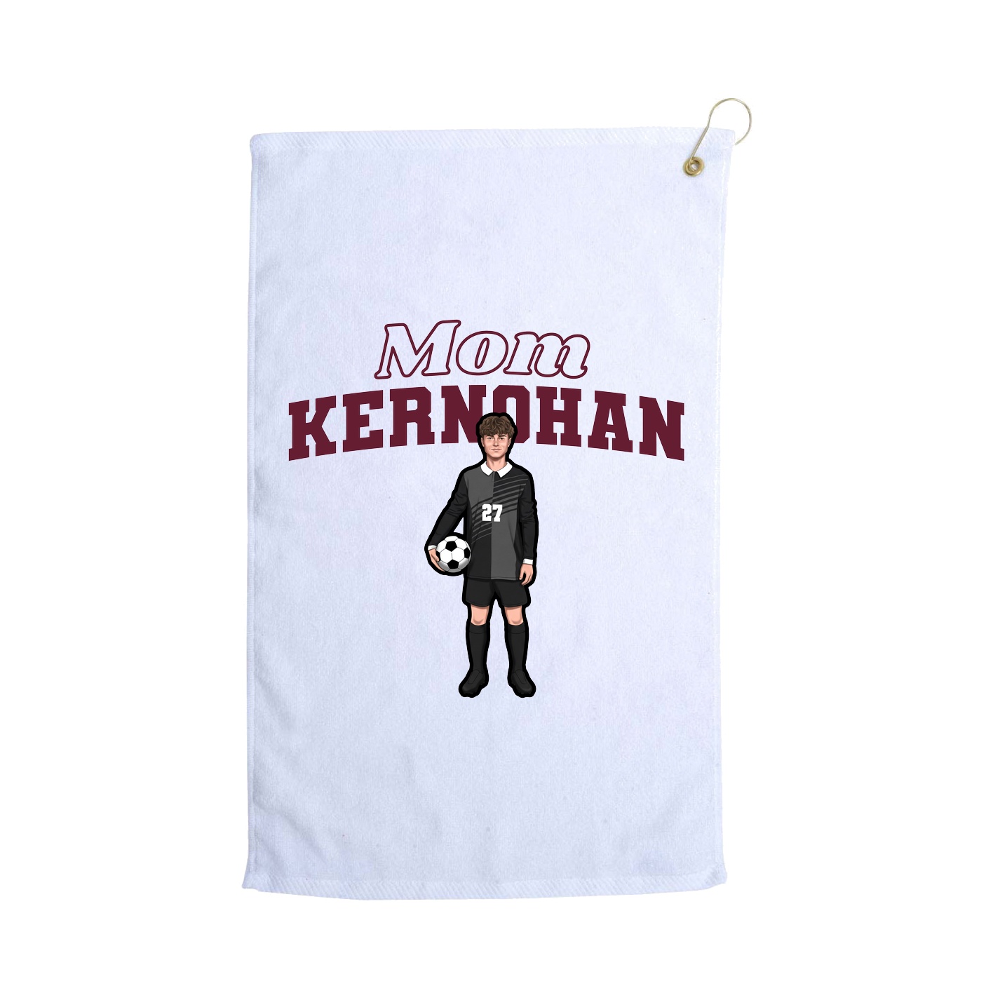 Golf Towel — Mothers Day Block in White