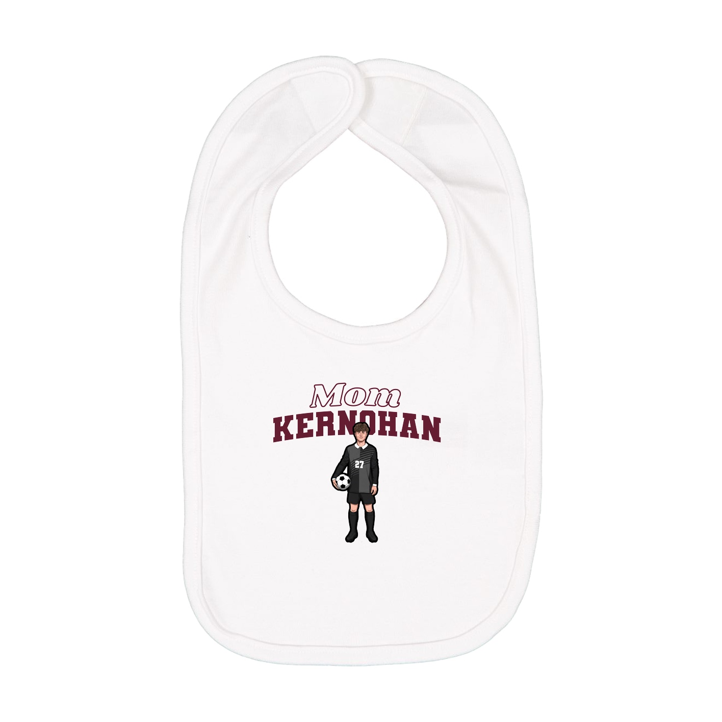 Infant Bib — Mothers Day Block in White