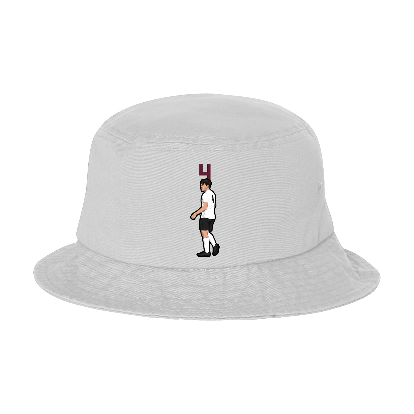 Bucket Cap — Number Top in White