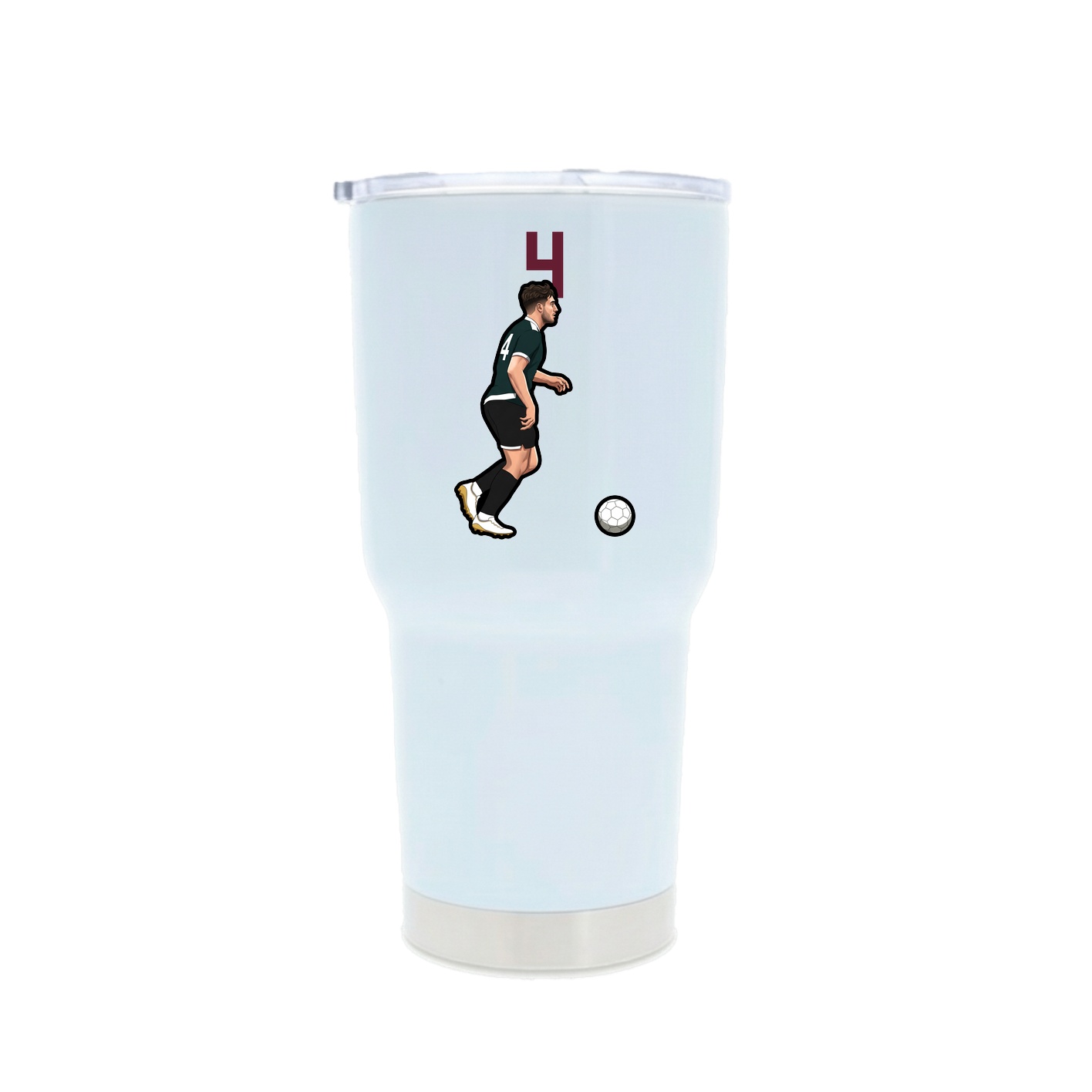 30oz Stainless Steel Tumbler — Number Top in White