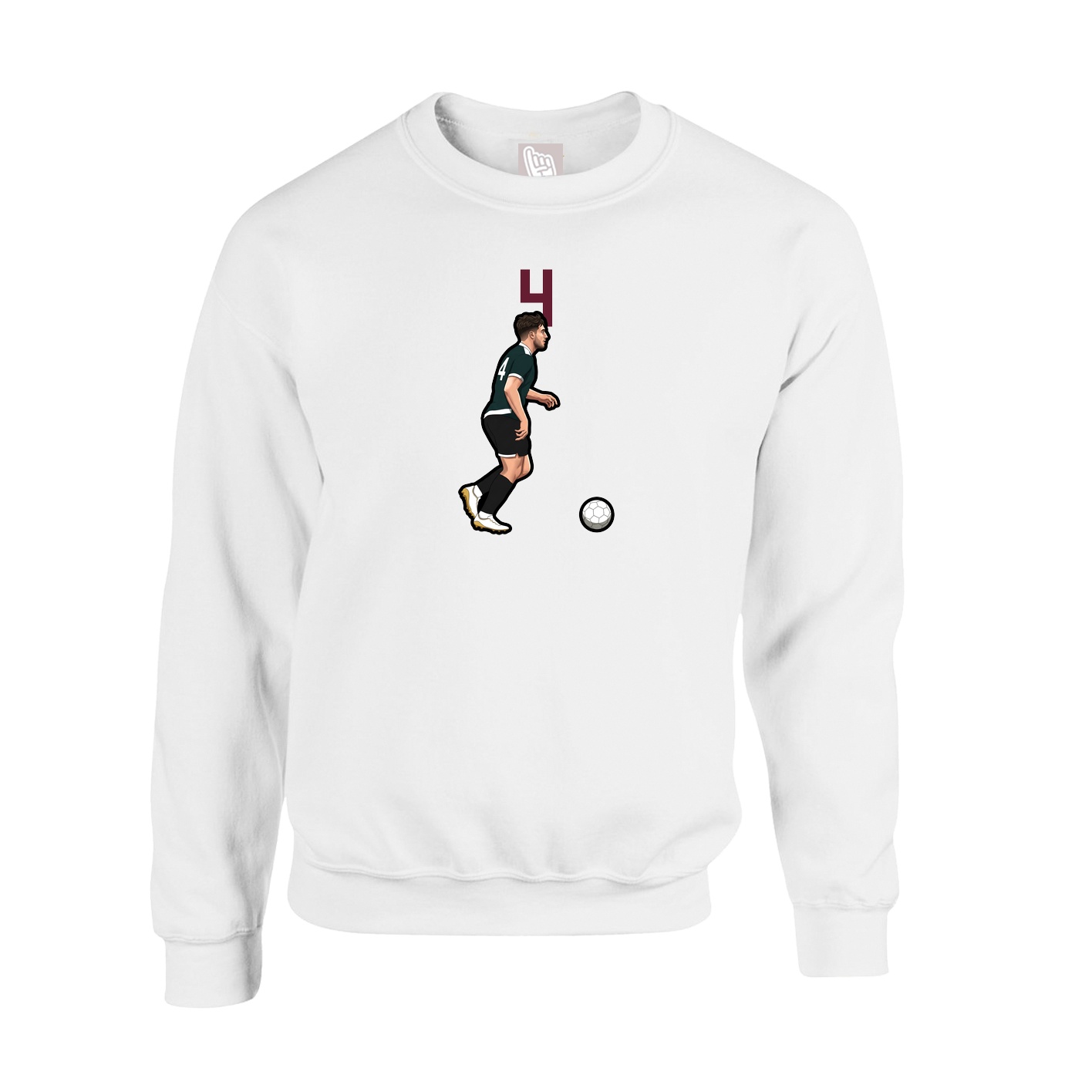Fleece Crew — Number Top in White