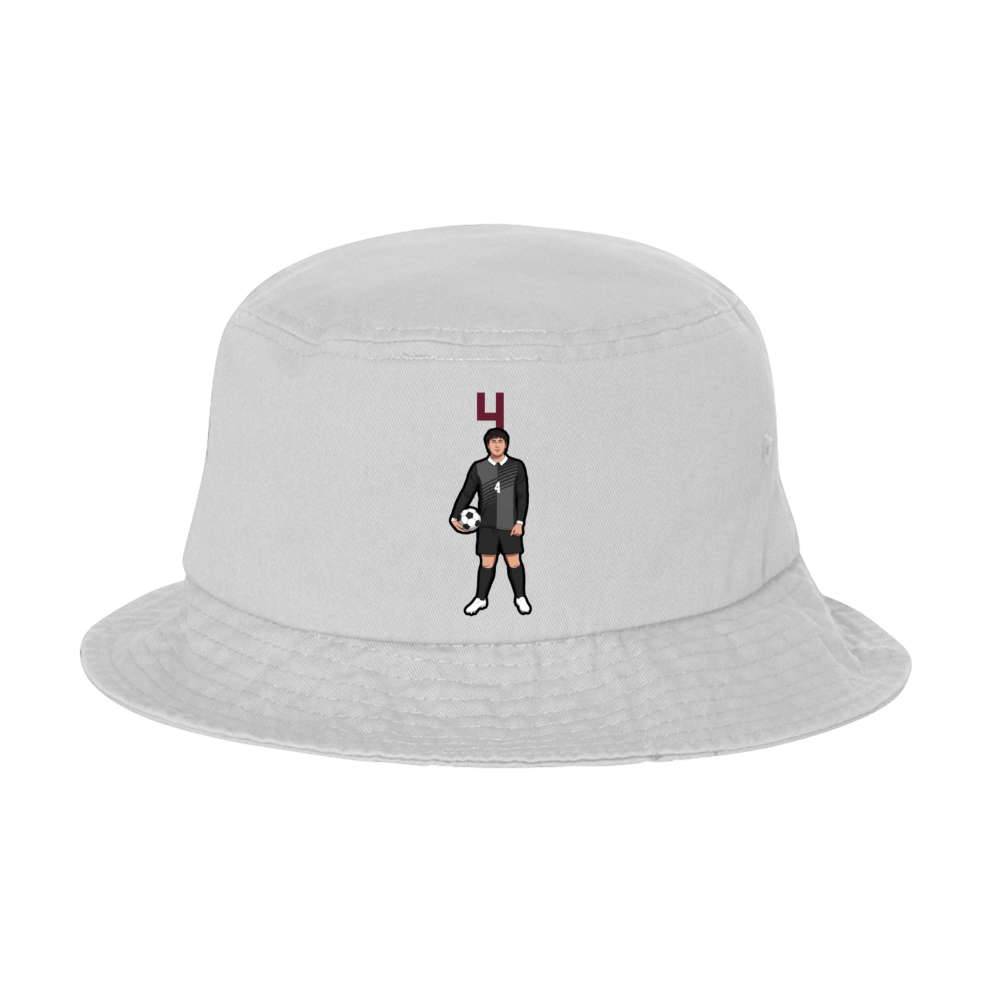 Bucket Cap — Number Top in White