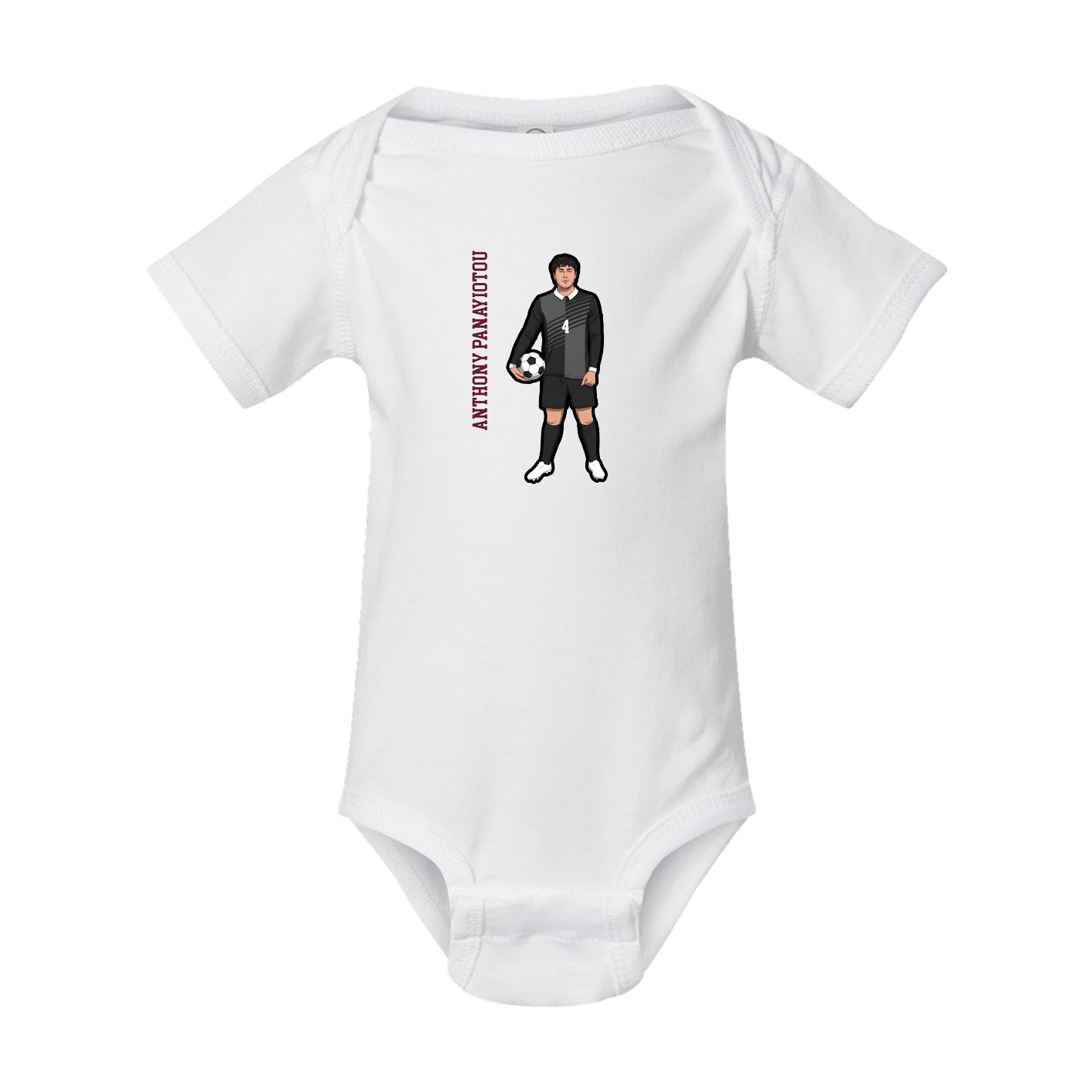 Baby Onesie — Name Vertical in White