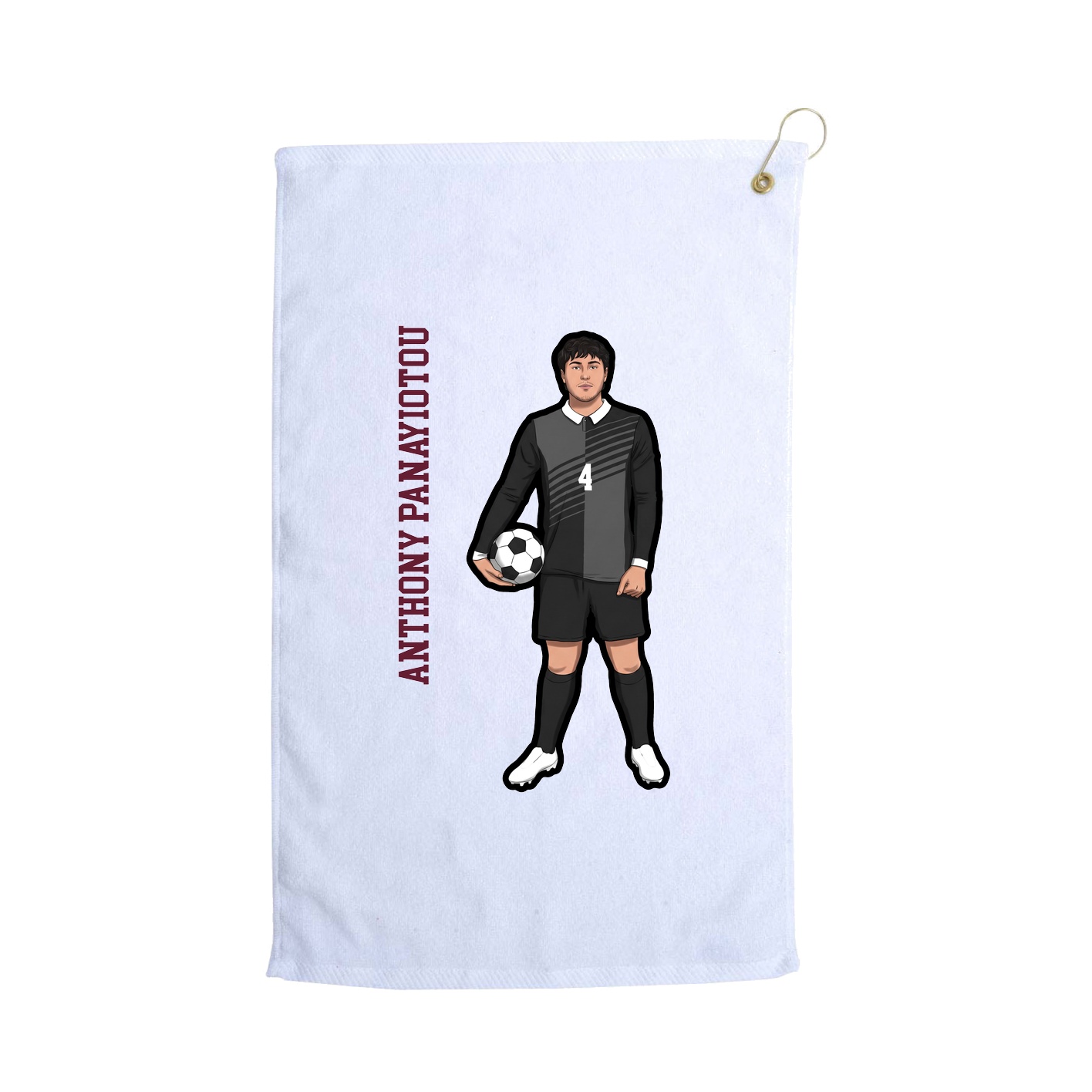 Golf Towel — Name Vertical in White