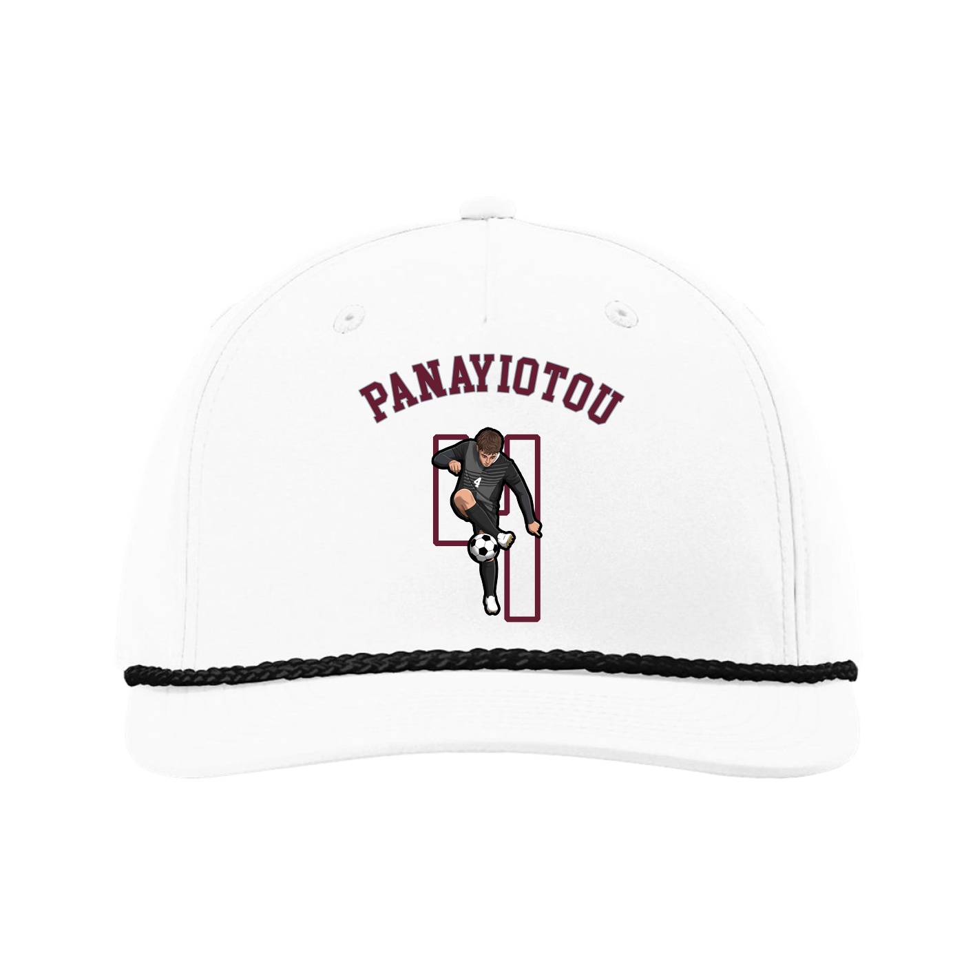 Five-Panel Classic Rope Cap — Shirsey Arch in White