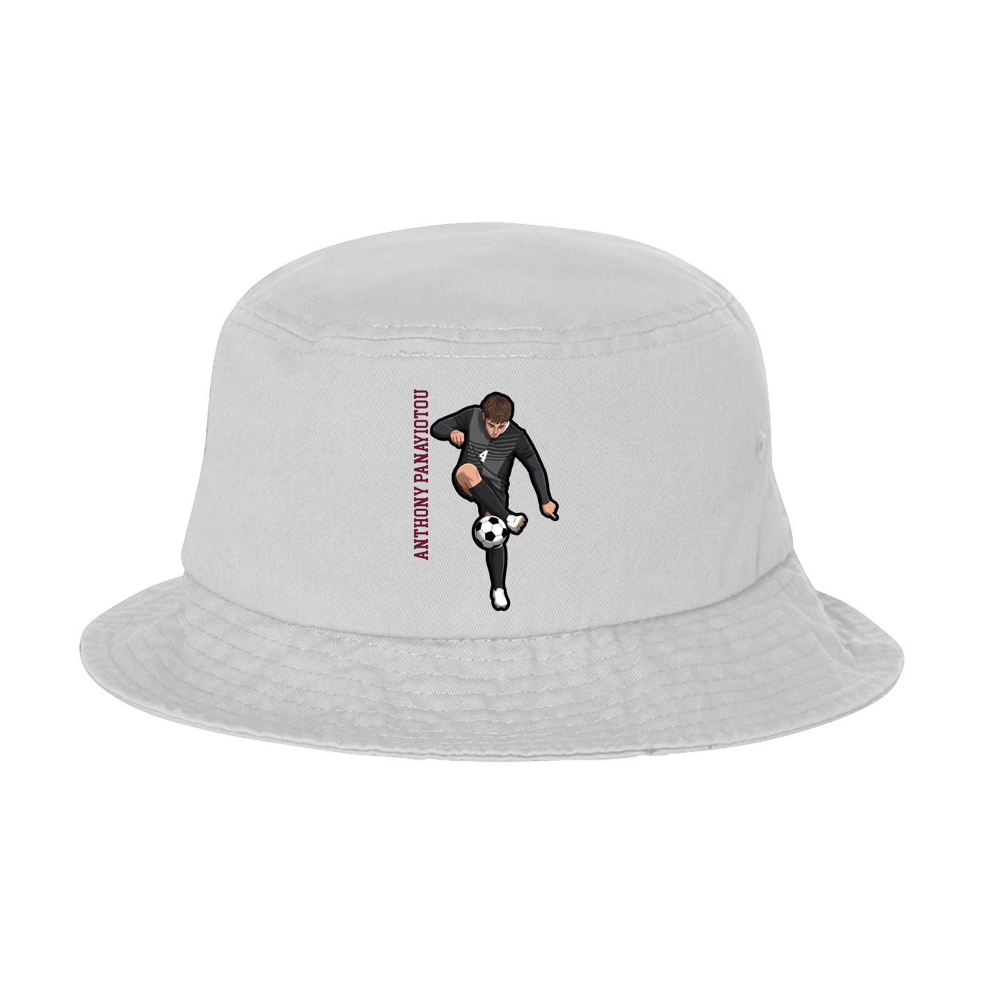 Bucket Cap — Name Vertical in White