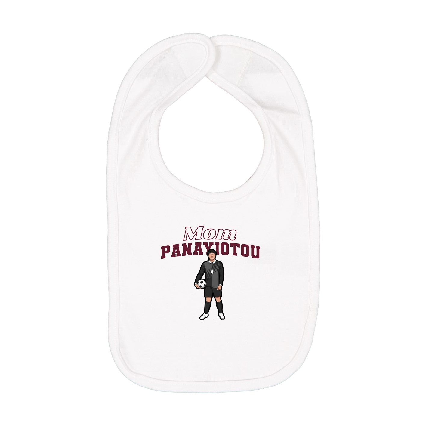 Infant Bib — Mothers Day Block in White