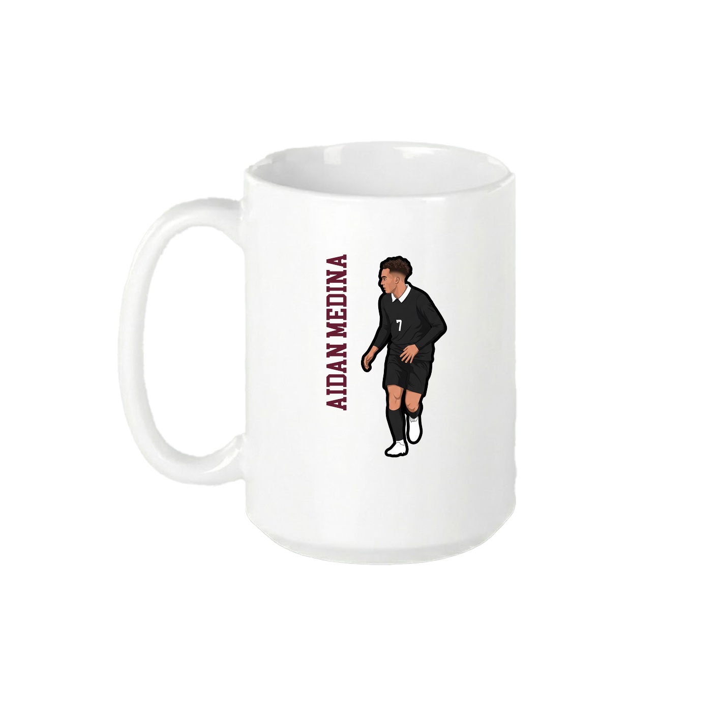 15oz Coffee Mug — Name Vertical in White