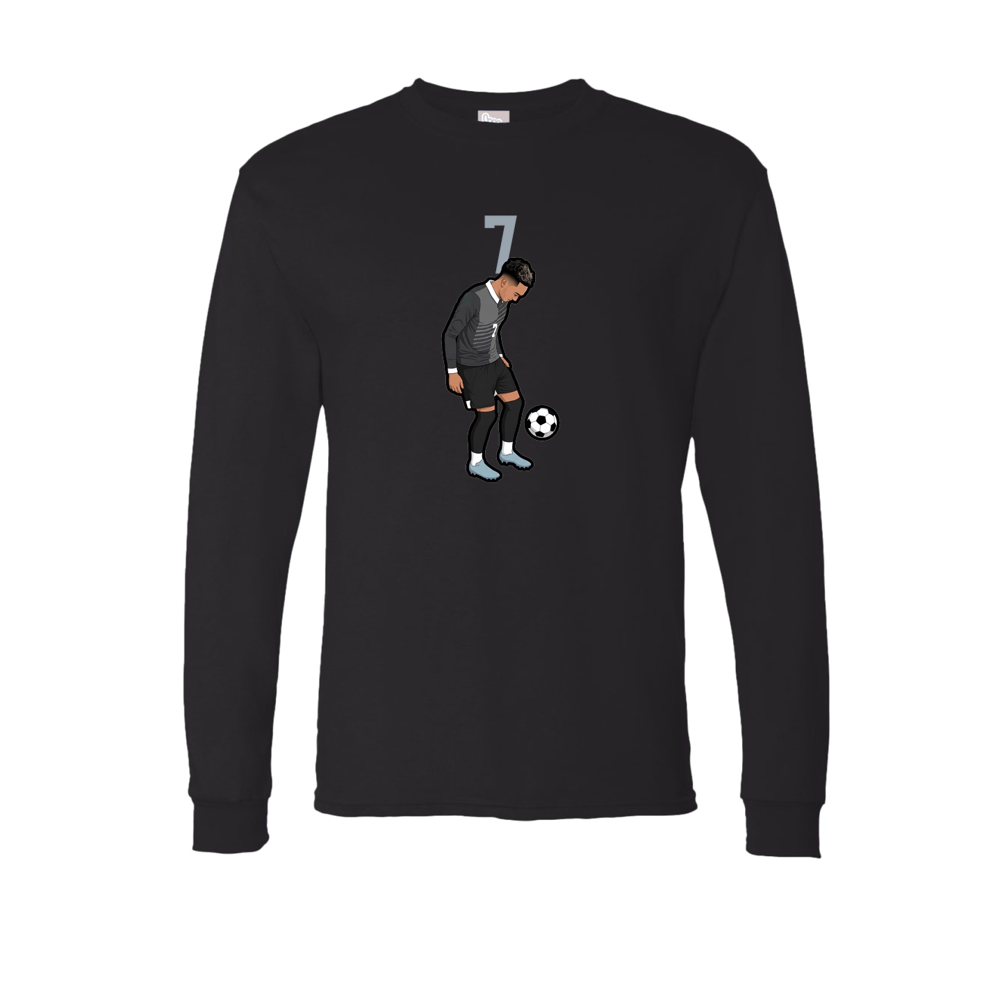 Long Sleeve Tee — Number Top in Black