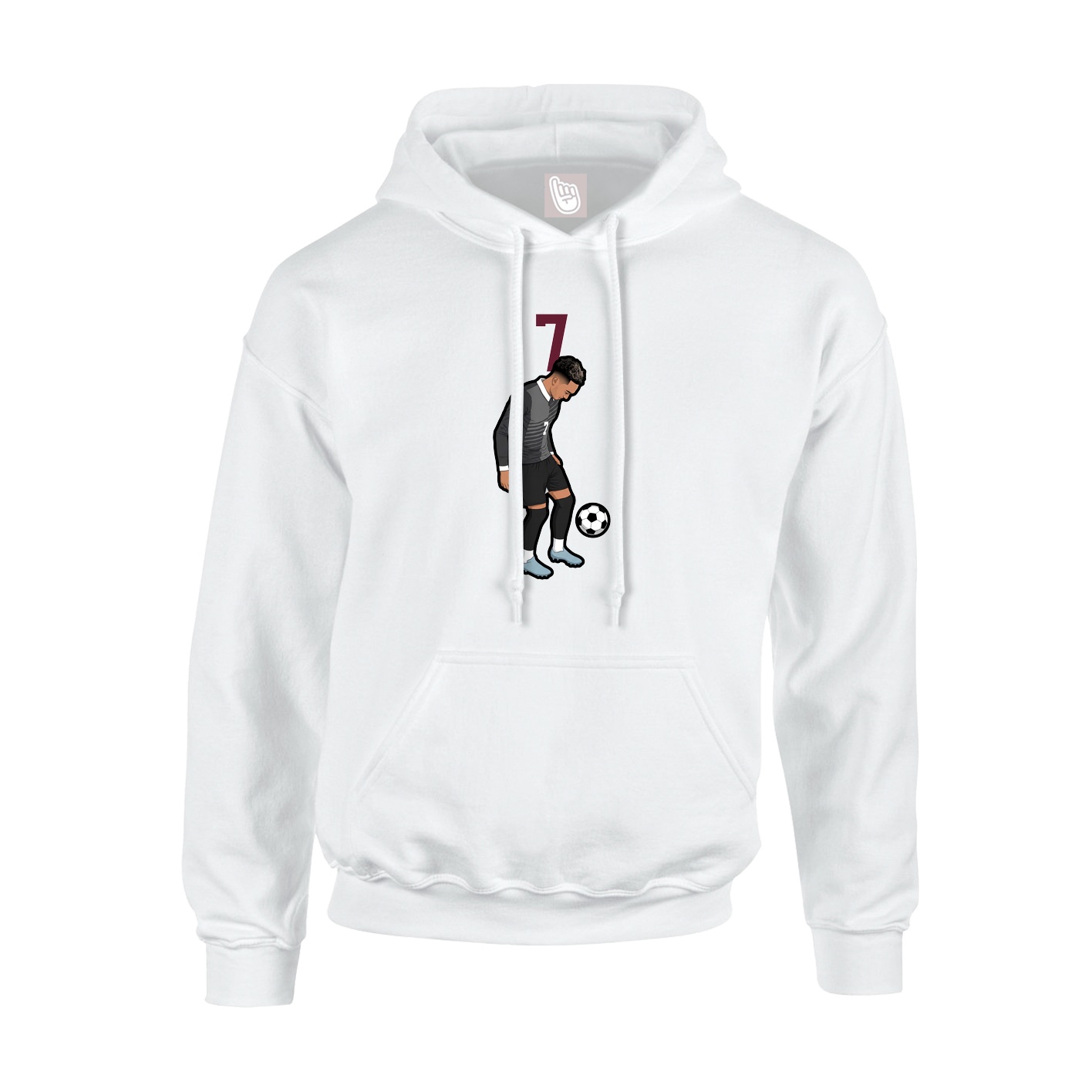 Youth Hoodie — Number Top in White