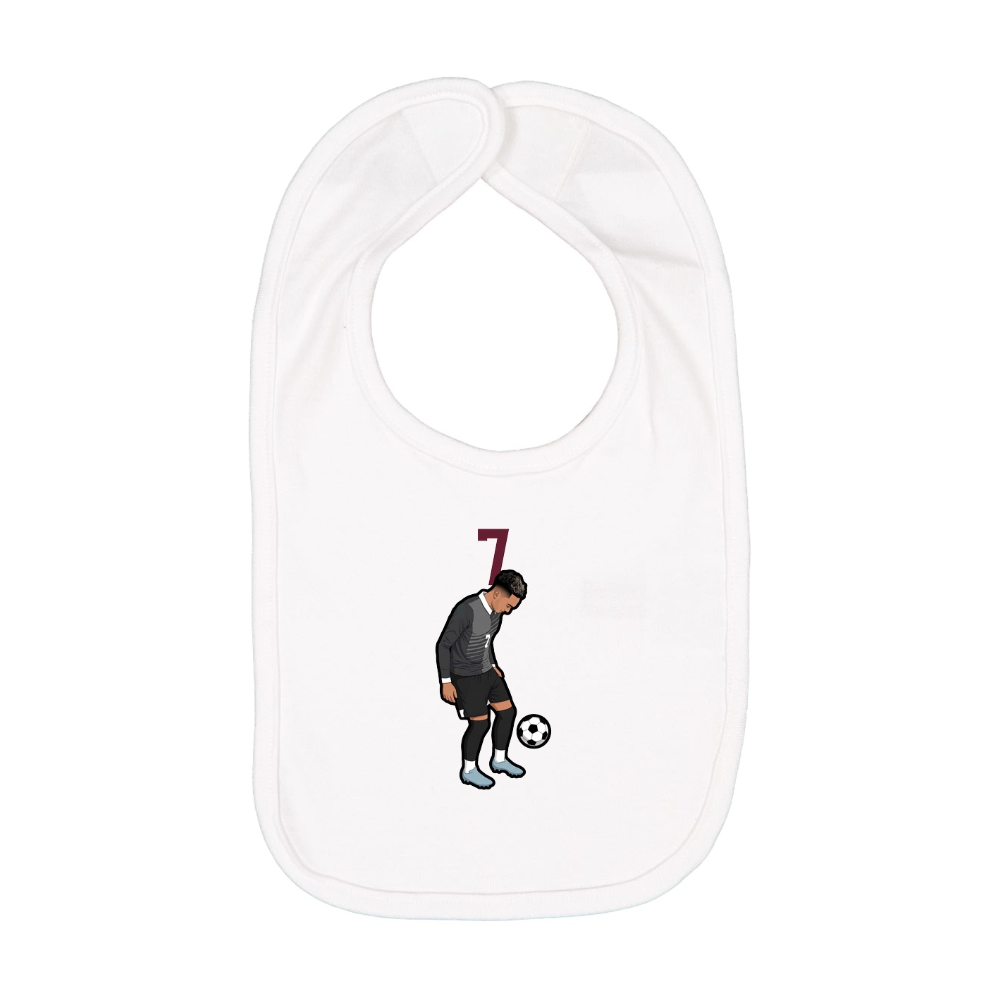 Infant Bib — Number Top in White